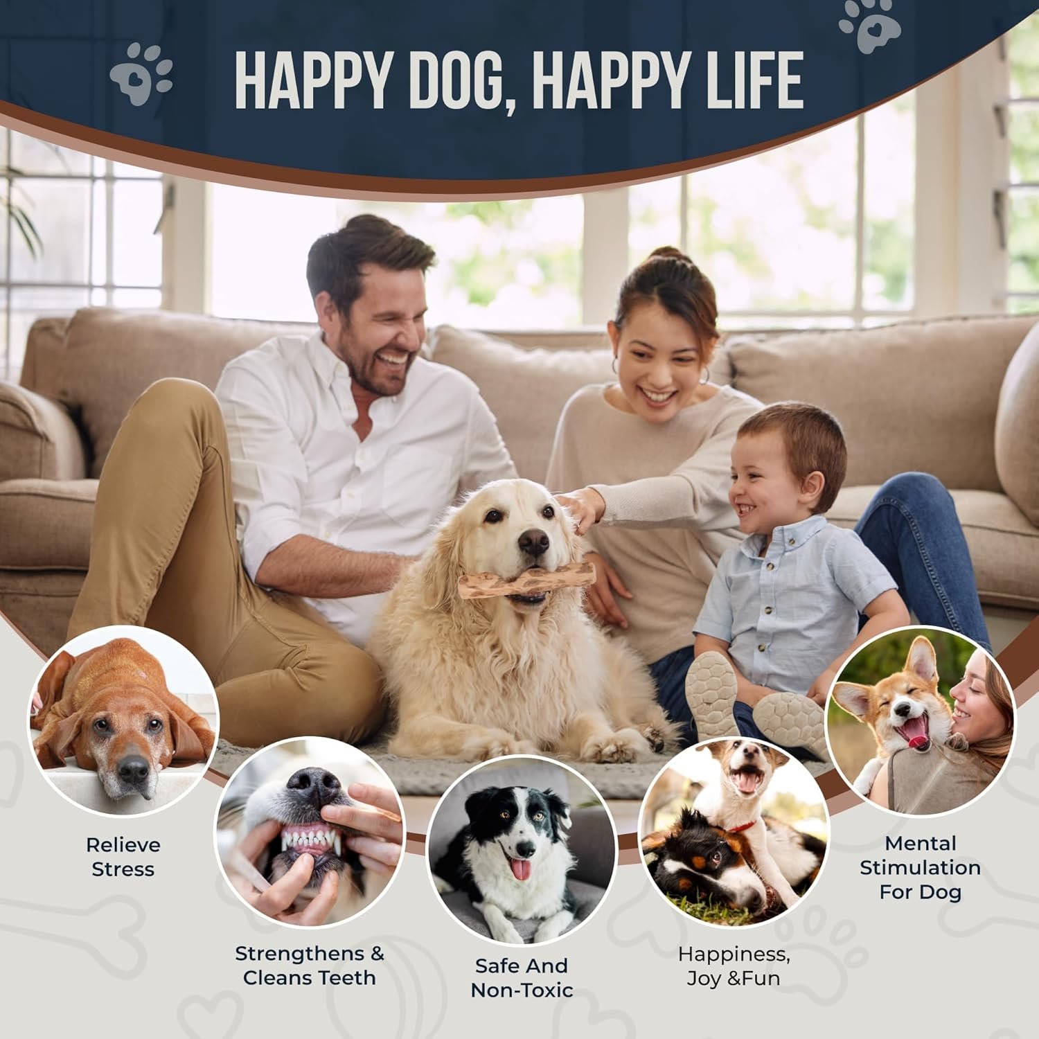 Coffee Wood Bones for Dogs - 100% Natural Toys - Dog Wood chew Stick for Extra Large Chewer Over 99 lbs - 2 Pack - Teeth Cleaning, Stress Relief - Organic Toy - Image 4