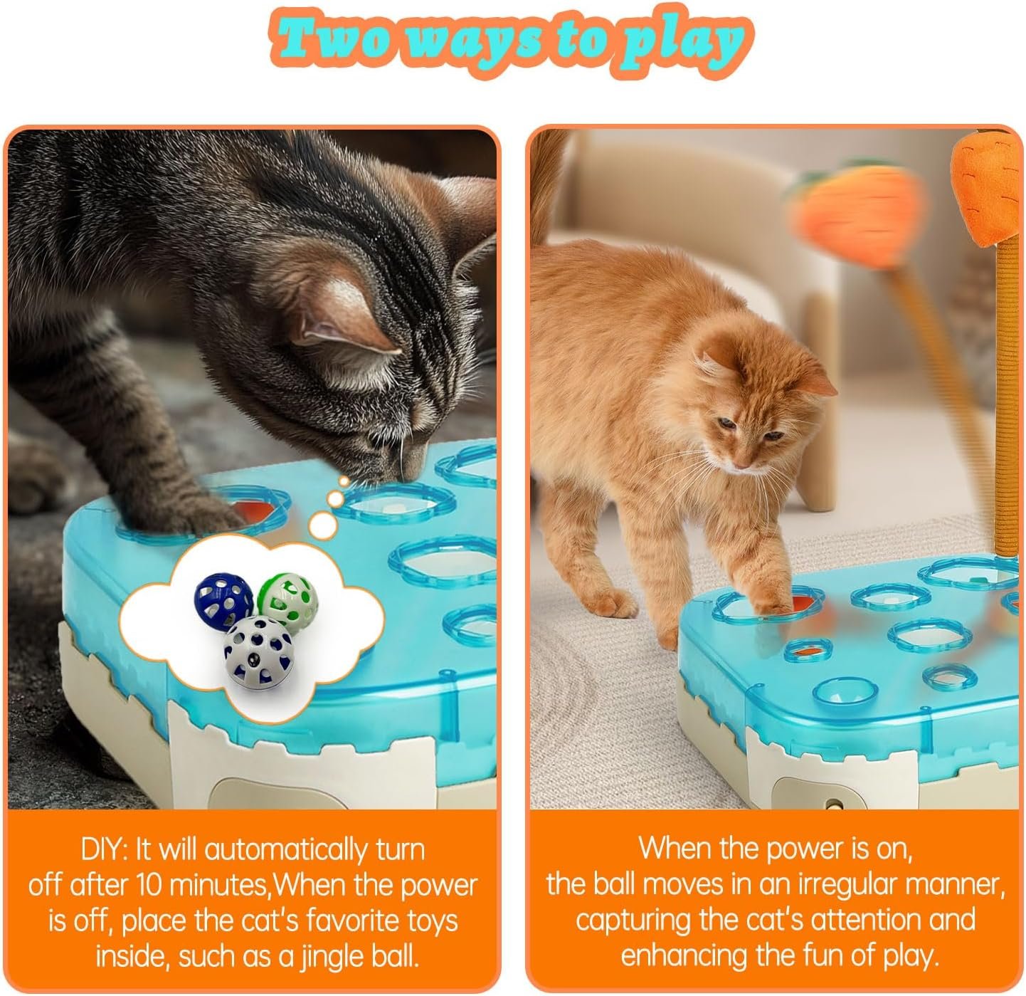 4-in-1 Electric Automatic Cat Toys - Interactive Cat Toy for Indoor Cats with Rolling Ball, Cat Feather Wand, and Catnip Ball for Kittens and Cats - Image 5