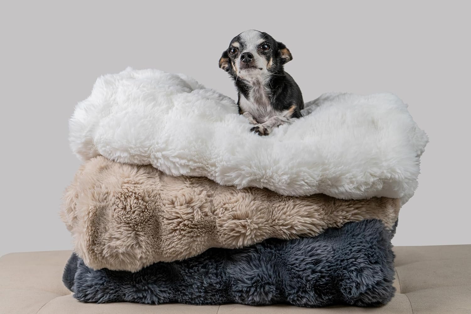 Faux Fur Throw Blanket for Couch and Bed | Chunky Knit Durable & Wrinkle Resistant | Soft and Cozy - Kid & Pet Safe Big Fluffy Ultra Soft Double-Sided All-Season Comfort 50''x 60'' - Dark Grey - Image 7