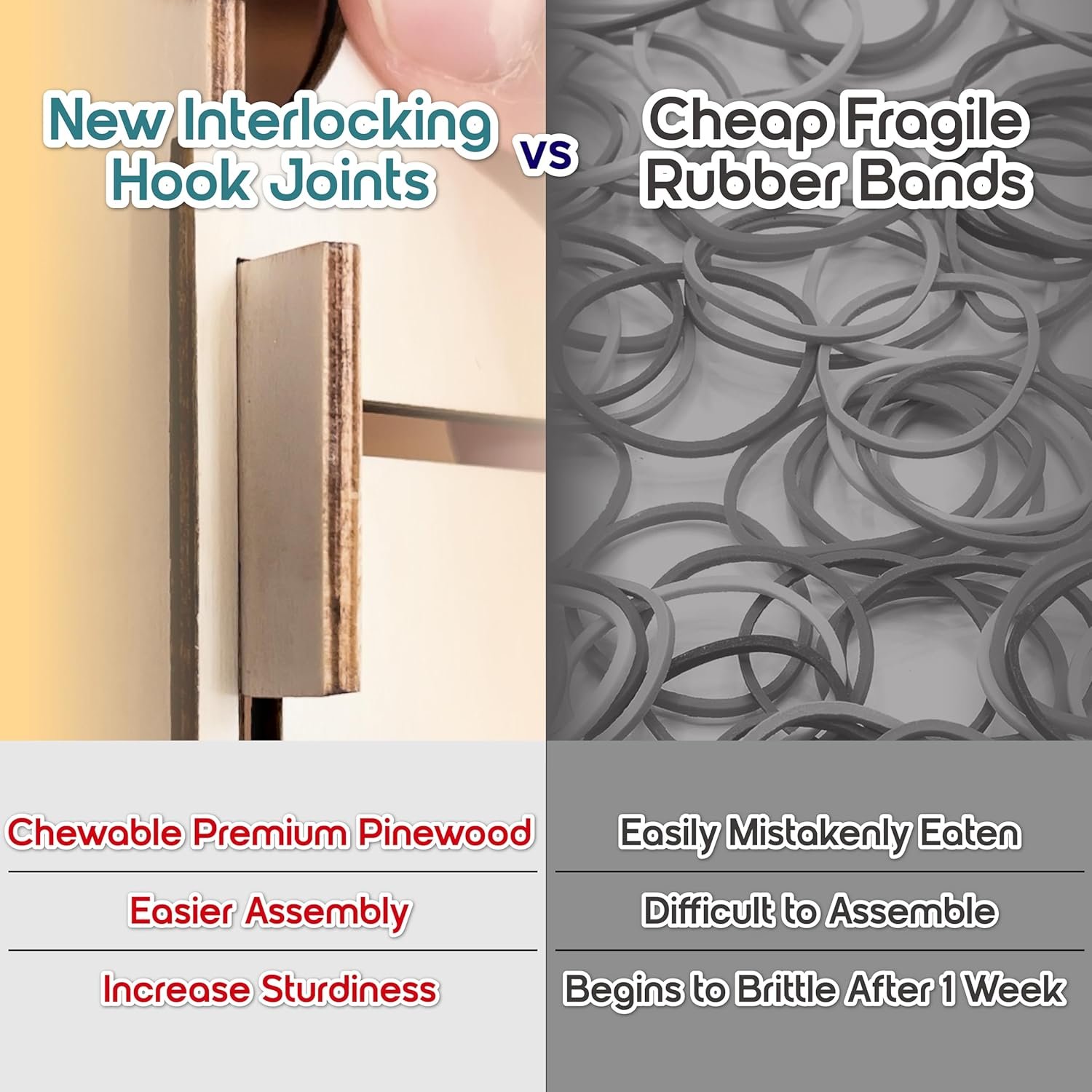 Soulthink® Extra Large Rabbit Hideout and Castle - Easy to Assemble Wooden Rabbit Houses and Hideouts with Ramps and Tunnels Bunny Castle and Rabbit House for Rabbits to Hide and Play Indoor - Image 4