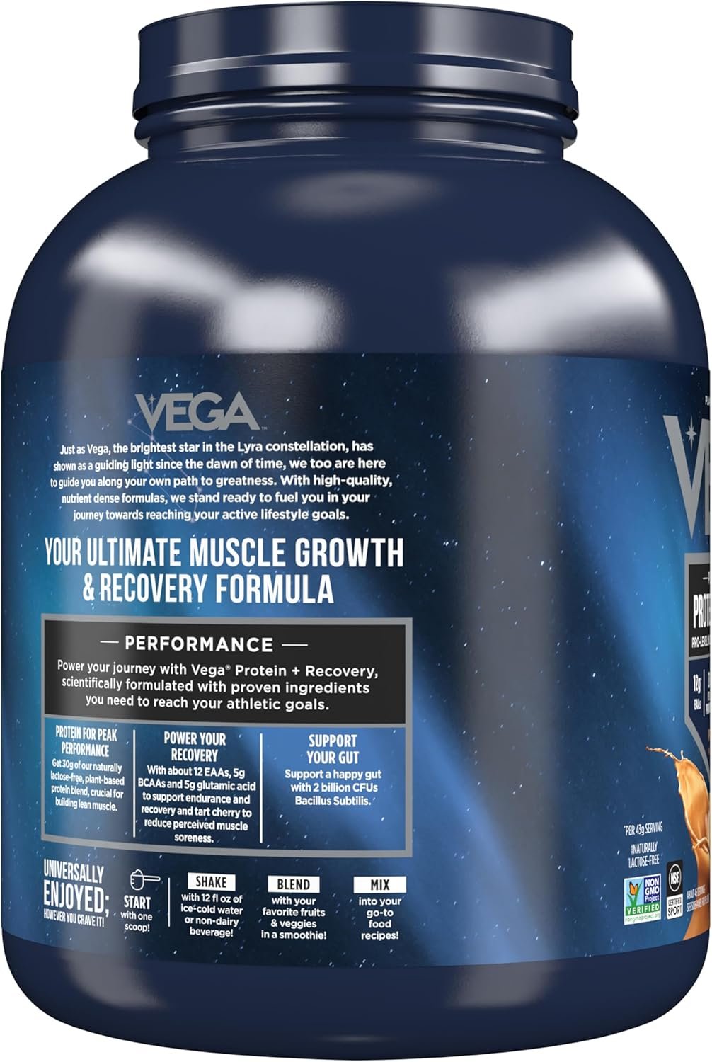 Vega Premium Sport Protein Peanut Butter Protein Powder, Vegan, Non GMO, Gluten Free Plant Based Protein Powder Drink Mix, NSF Certified for Sport, 4lb 4.1 oz - Image 4