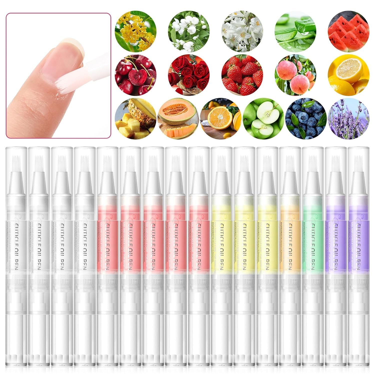 COSCELIA 16 pcs Cuticle Oil Pens Bulk for Nails Cuticle Revitalizer Oil Pens Set Nail Care Nourishment Treatment Moisturized Repair Pen Manicure Tools for Gel Nails - Image 2