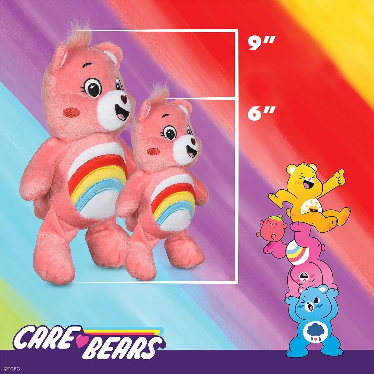 Care Bear for Pets Pet Plush Squeaky Toy Cheer Bear, 9” with Squeaker Inside and Crinkle Ears | Cheer Bear for Dogs Squeaky Plush Toy | Collectible Dog Toys (FF19786) - Image 7