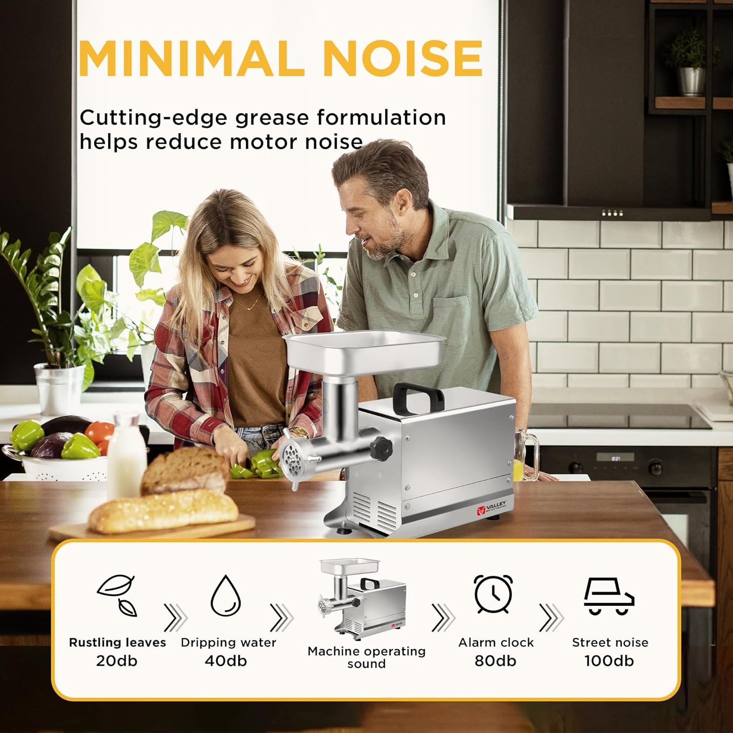 #12 Stainless Steel Electric Meat Grinder, 0.75 HP 550W, Mirror Polishing, Heavy Duty Industrial Meat Grinder, Mirror Polishing, Ideal for Commercial and Regular Use - Image 7