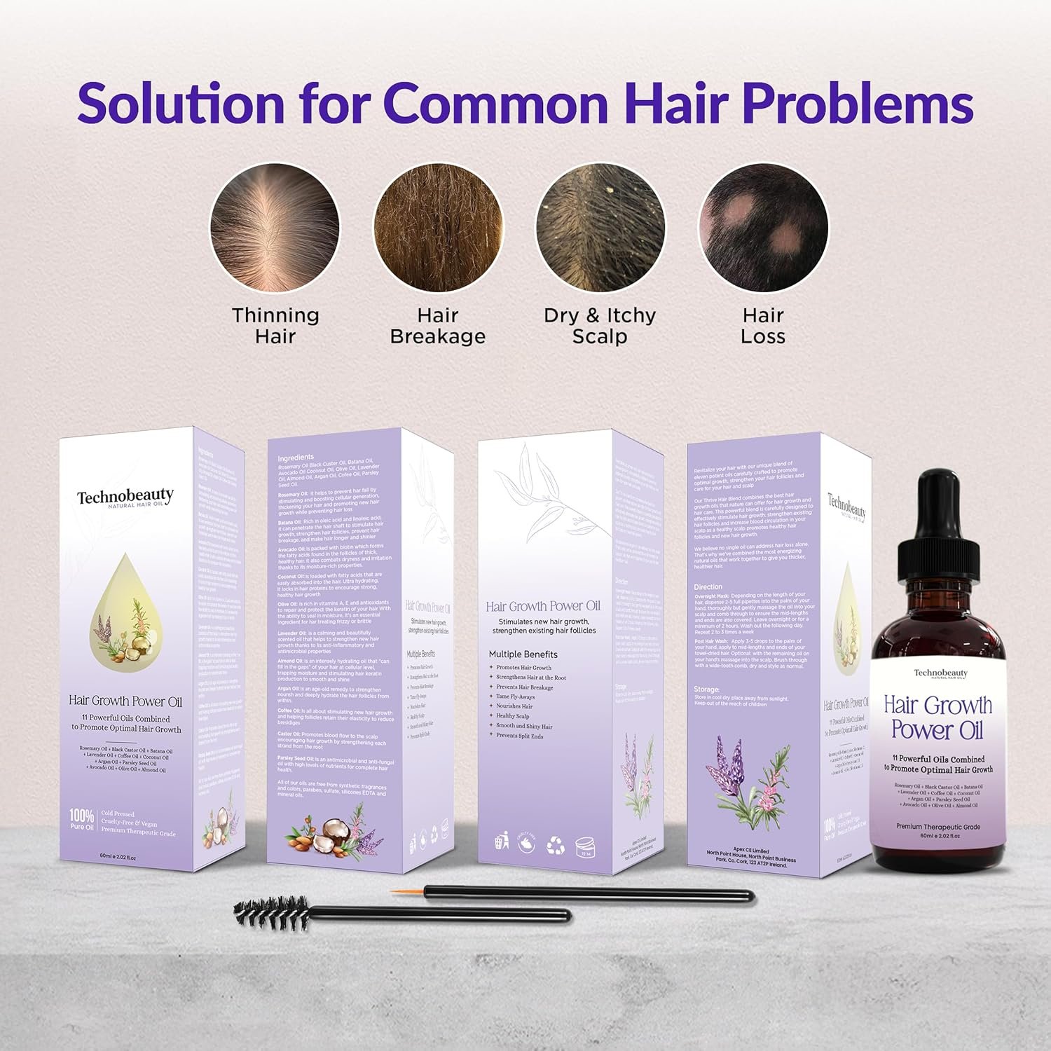 100% Pure Rosemary Oil + 11 Natural Oils for Hair Growth – Includes Black Castor, Batana, Lavender, Coffee, Coconut, Argan, Avocado, Olive, Almond & More -Ultimate Hair Care for Stronger, Thicker Hair - Image 6