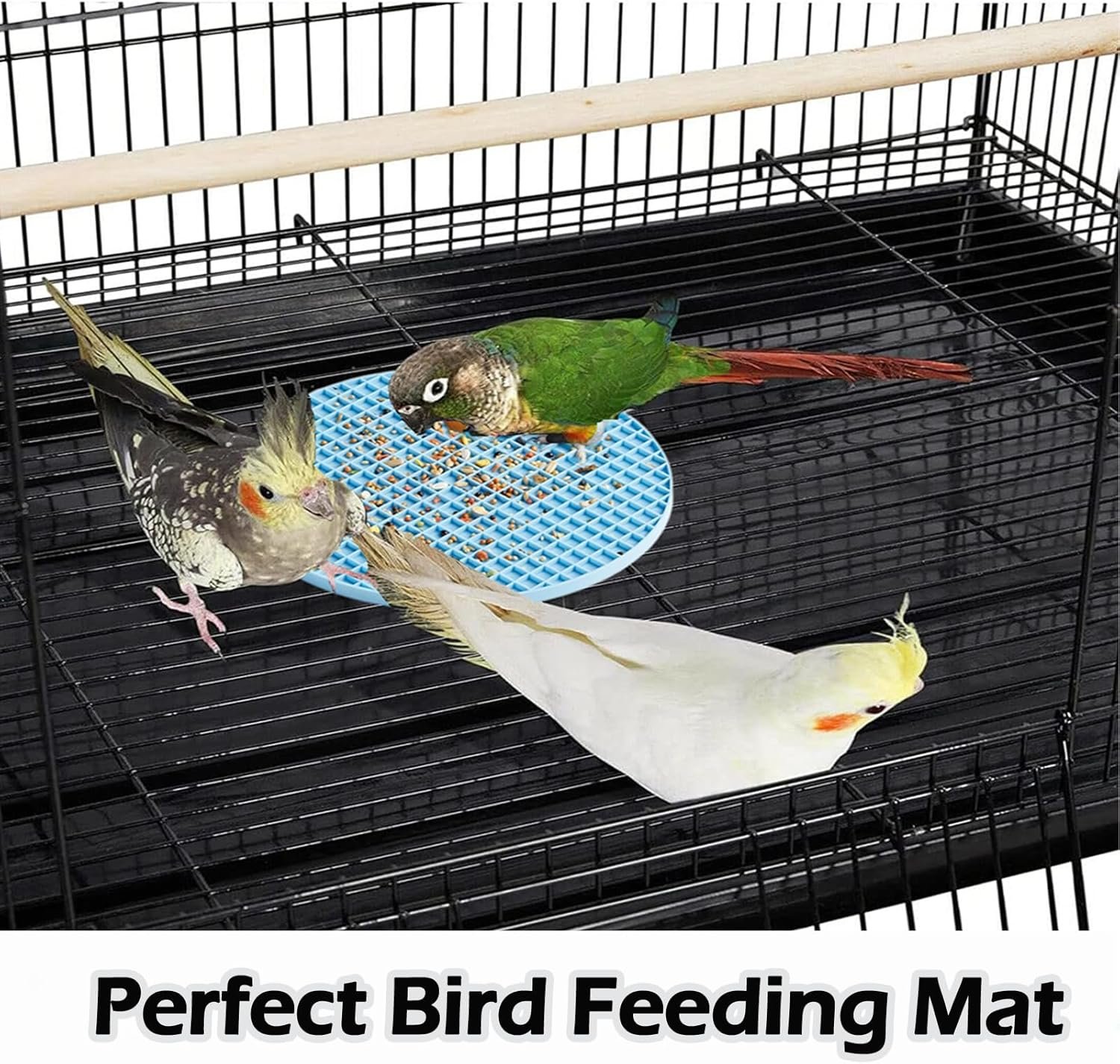 2Pcs Bird Foraging Toys Puzzle, Bird Slow Feeder Mats, Parakeet Seed Container Food Feeder for Cage, Bird Foraging Toys for Parrot, Cockatiel, African Grey, Conure, Budgies - Image 6