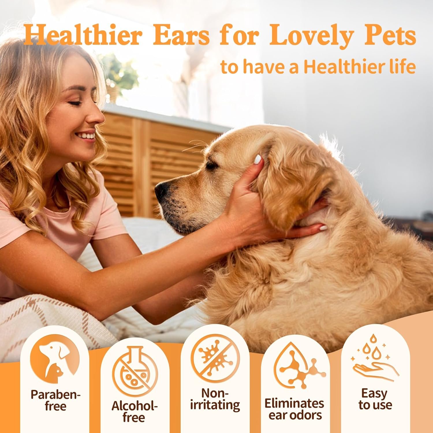 Dog Ear Wipes, Dog Ear Cleaner Wipes Ear Cleaning Wipes for Dogs,Cats - Gently Remove Ear Wax - Relieve Ear Infections, Itching,Scratching,120ct (3.15in) Pet Ear Cleanser - Image 7