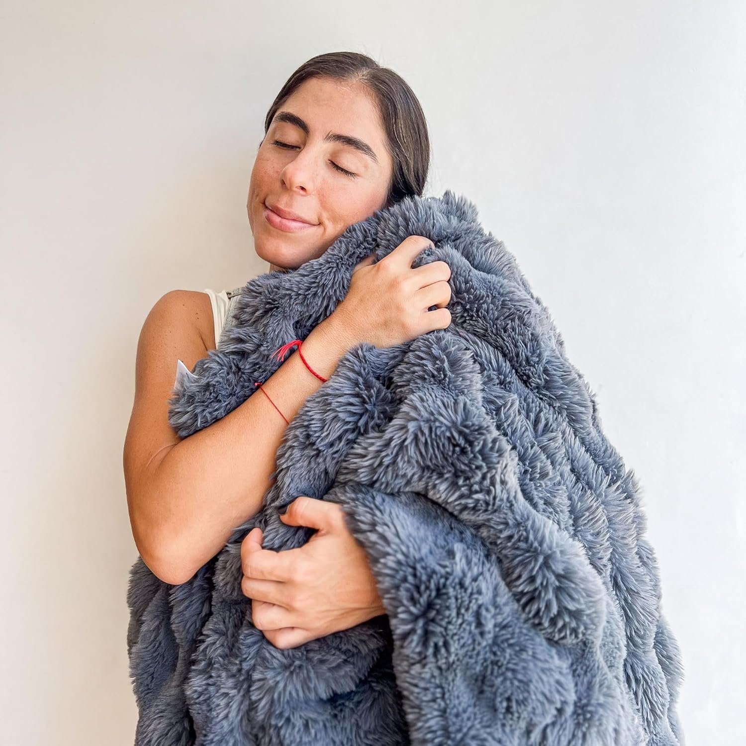 Faux Fur Throw Blanket for Couch and Bed | Chunky Knit Durable & Wrinkle Resistant | Soft and Cozy - Kid & Pet Safe Big Fluffy Ultra Soft Double-Sided All-Season Comfort 50''x 60'' - Dark Grey - Image 2