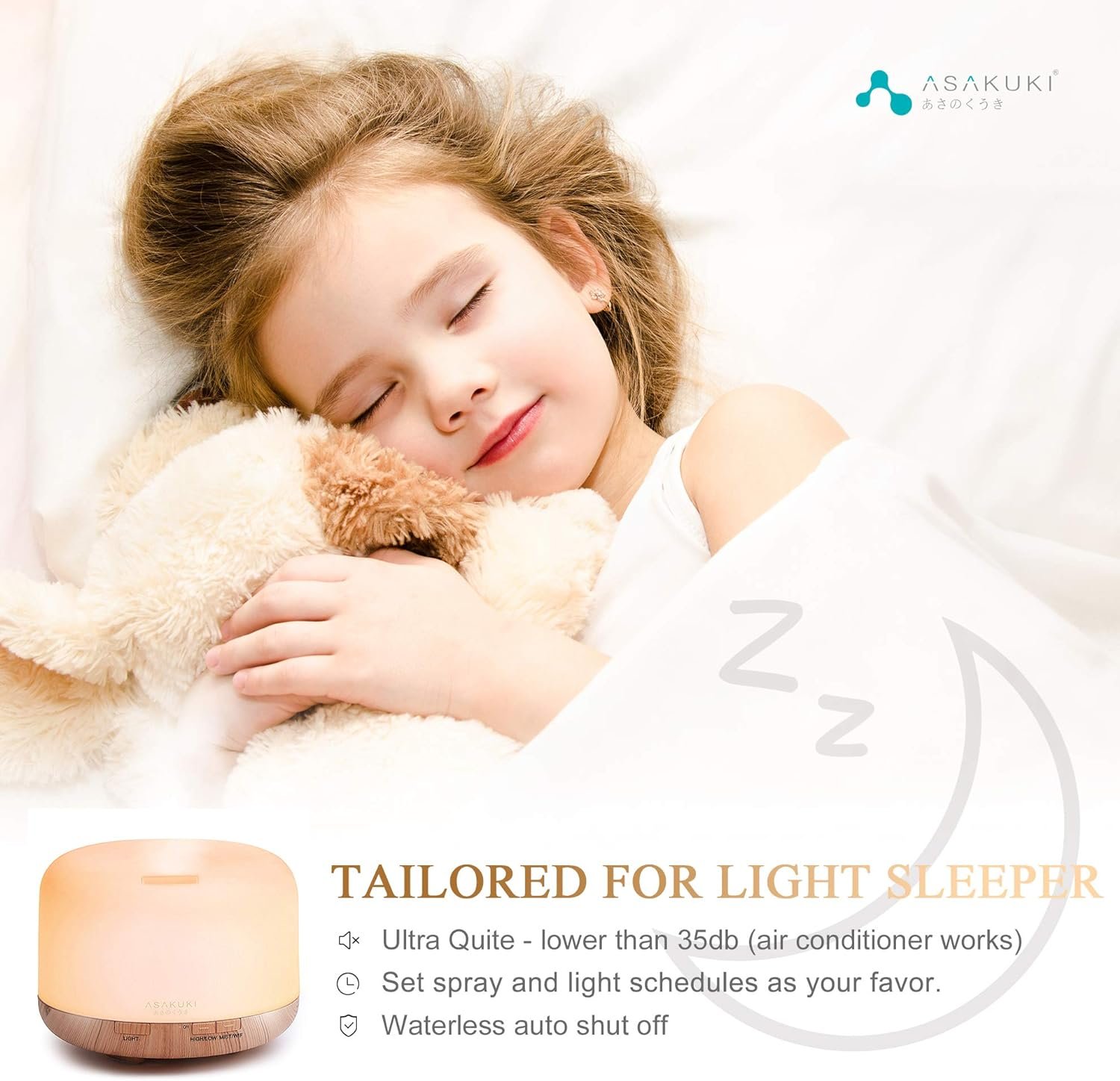 ASAKUKI Smart Wi-Fi Essential Oil Diffuser, App and Voice Control Compatible with Alexa, 500ml Aromatherapy Humidifier for Relaxing Atmosphere in Home Office Bedroom Gold - Image 6