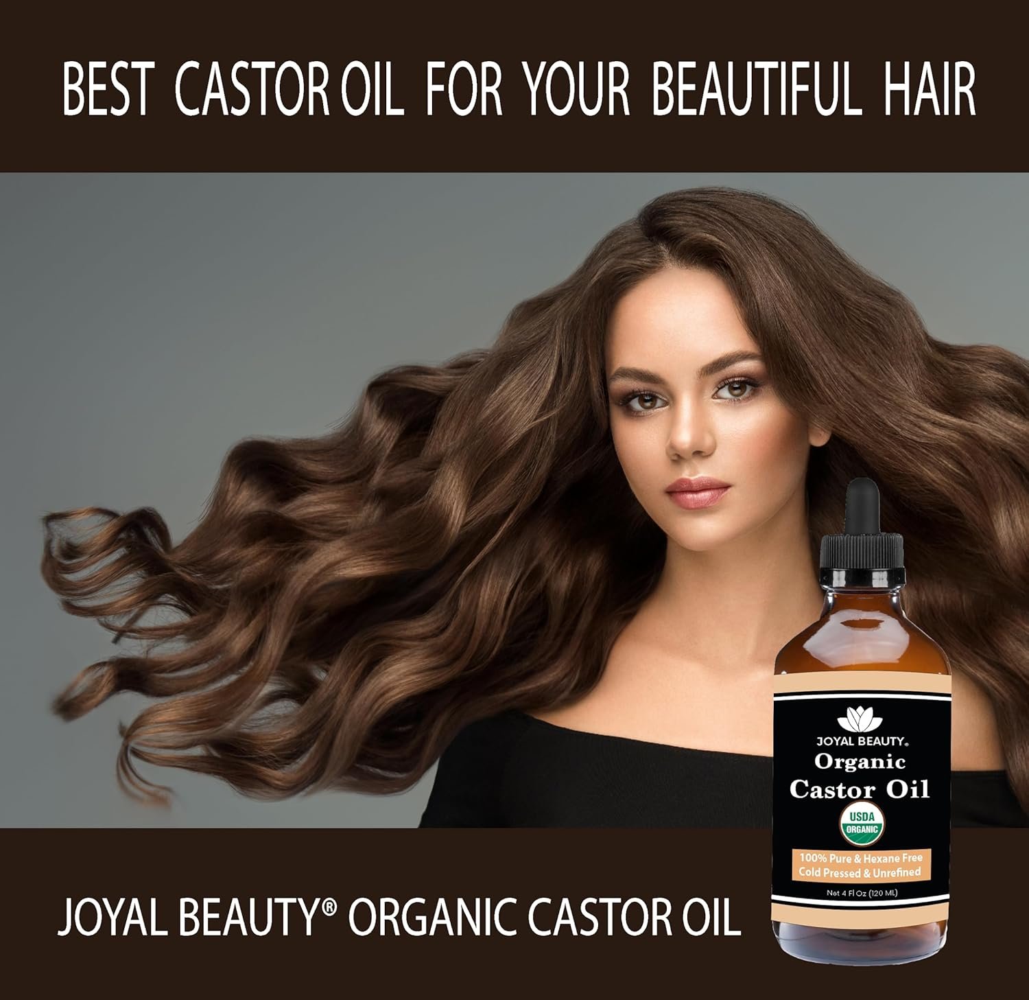 JOYAL BEAUTY Castor Oil USDA Certified Organic(4oz). 100% Pure Cold Pressed Unrefined Hexane Free Glass Bottle. Hair Eyelashes Eyebrows Lash Serum. For Face, Skin, Body, Belly Button. Free Mascara - Image 9