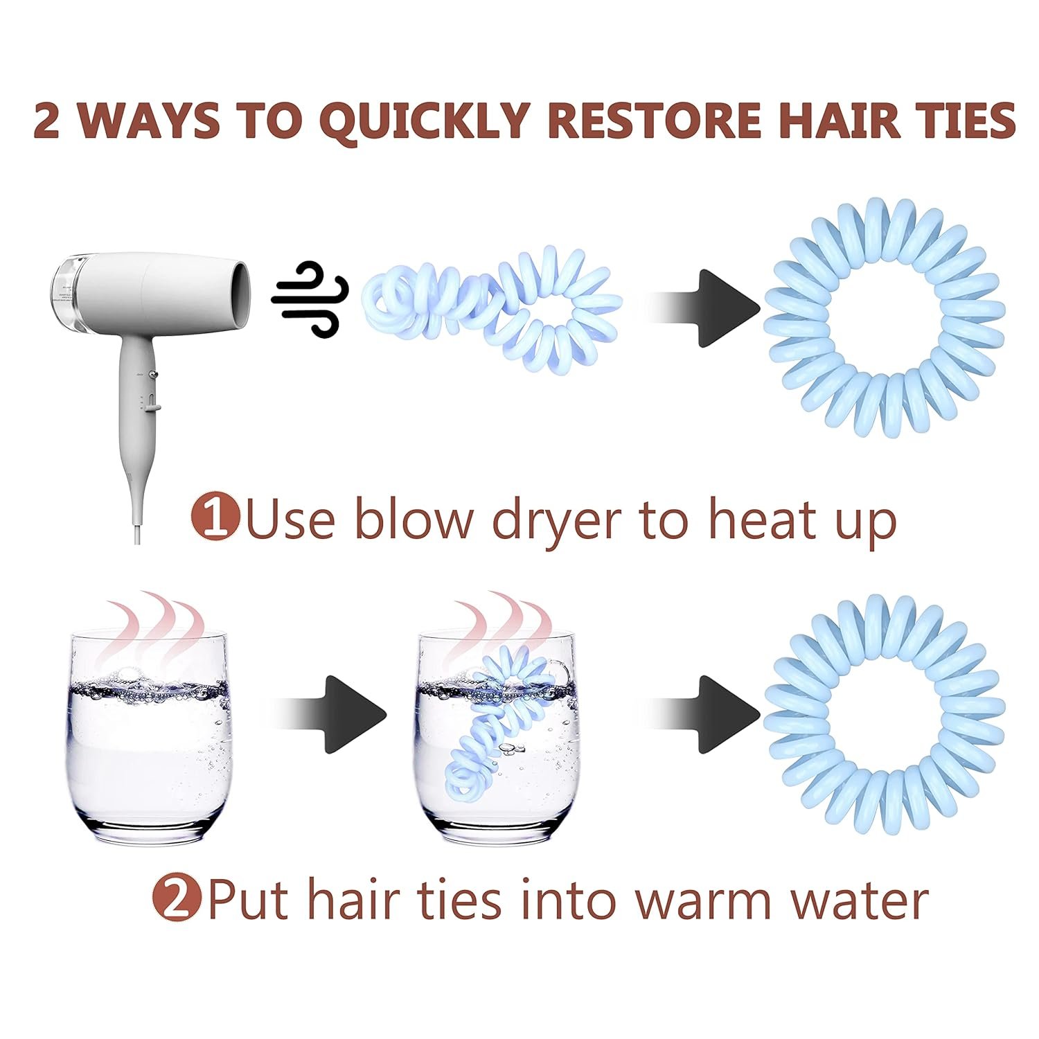 Hair Elastics, 20Pcs No Crease Spiral Hair Ties, Hair Bands Multi Color Waterproof for Women Girls, Hair Accessories - Image 5