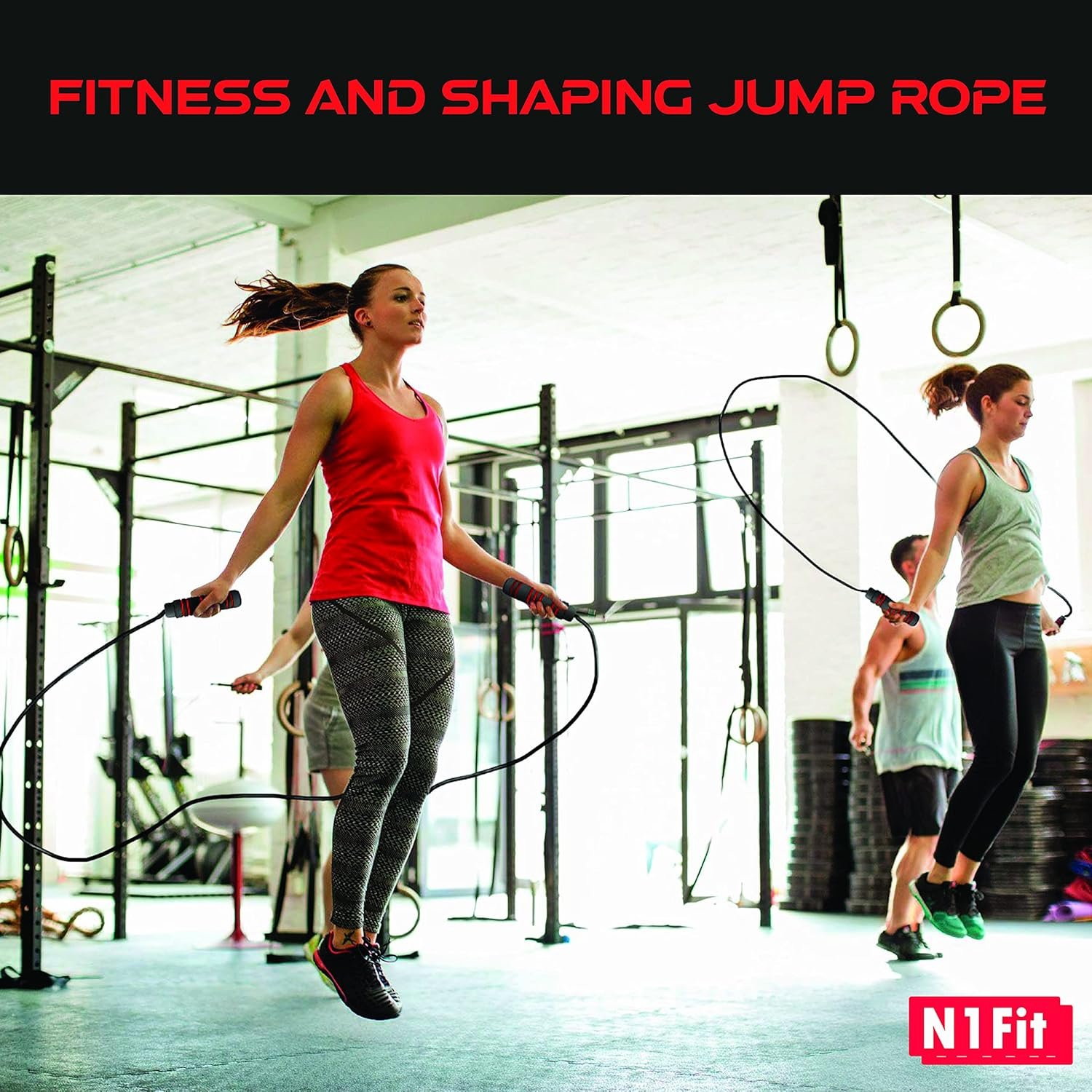 Weighted Jump Rope - (1LB) Solid PVC for Crossfit and Boxing - Heavy Jump Rope with Memory Non-Slip Cushioned Foam Grip Handles for Fitness Workouts Endurance and Strength Training - Image 3