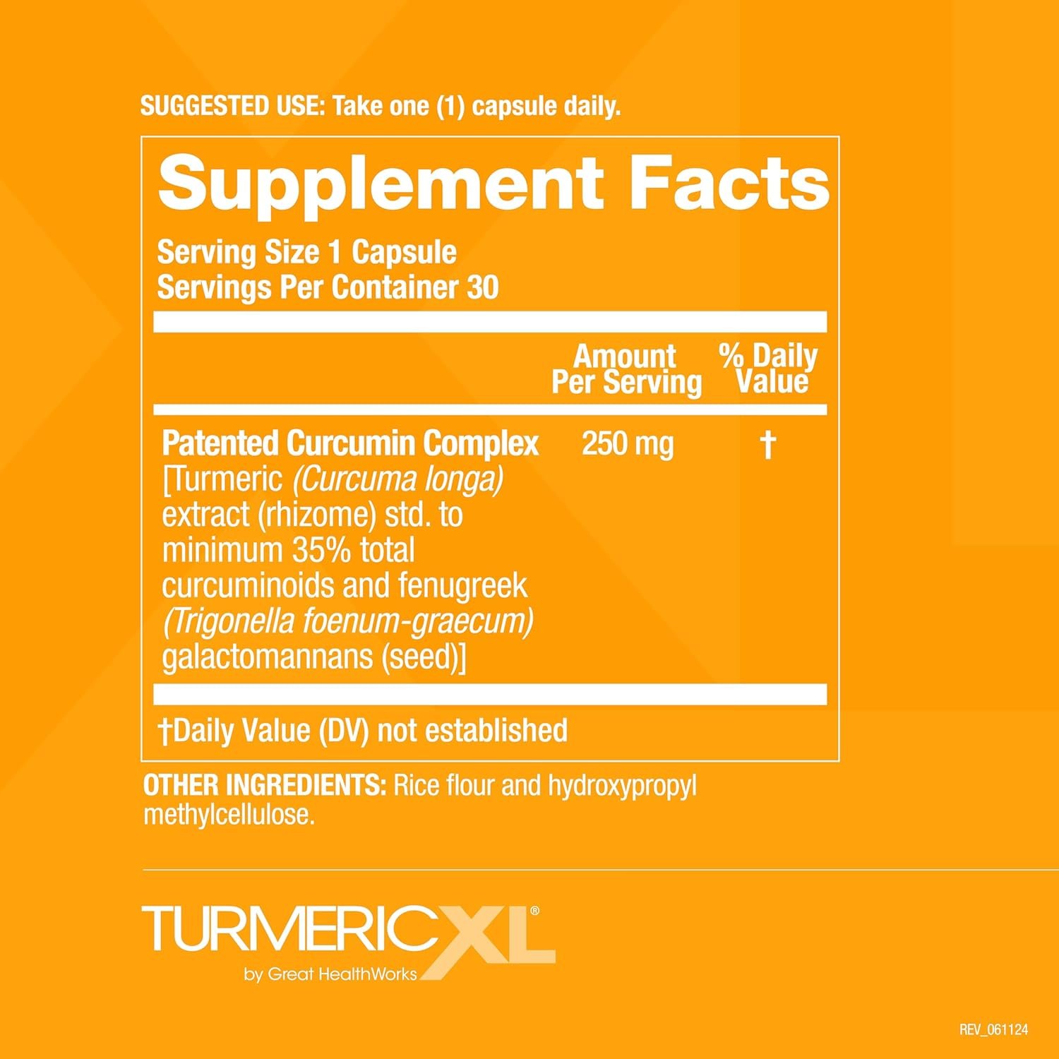 TurmericXL Natural Joint Support & Healthy Inflammatory Response Supplement - 250mg Turmeric Extract Delivers 45x More Curcumin - High Absorption, Gluten-Free – 30 Veggie Capsules - Image 8