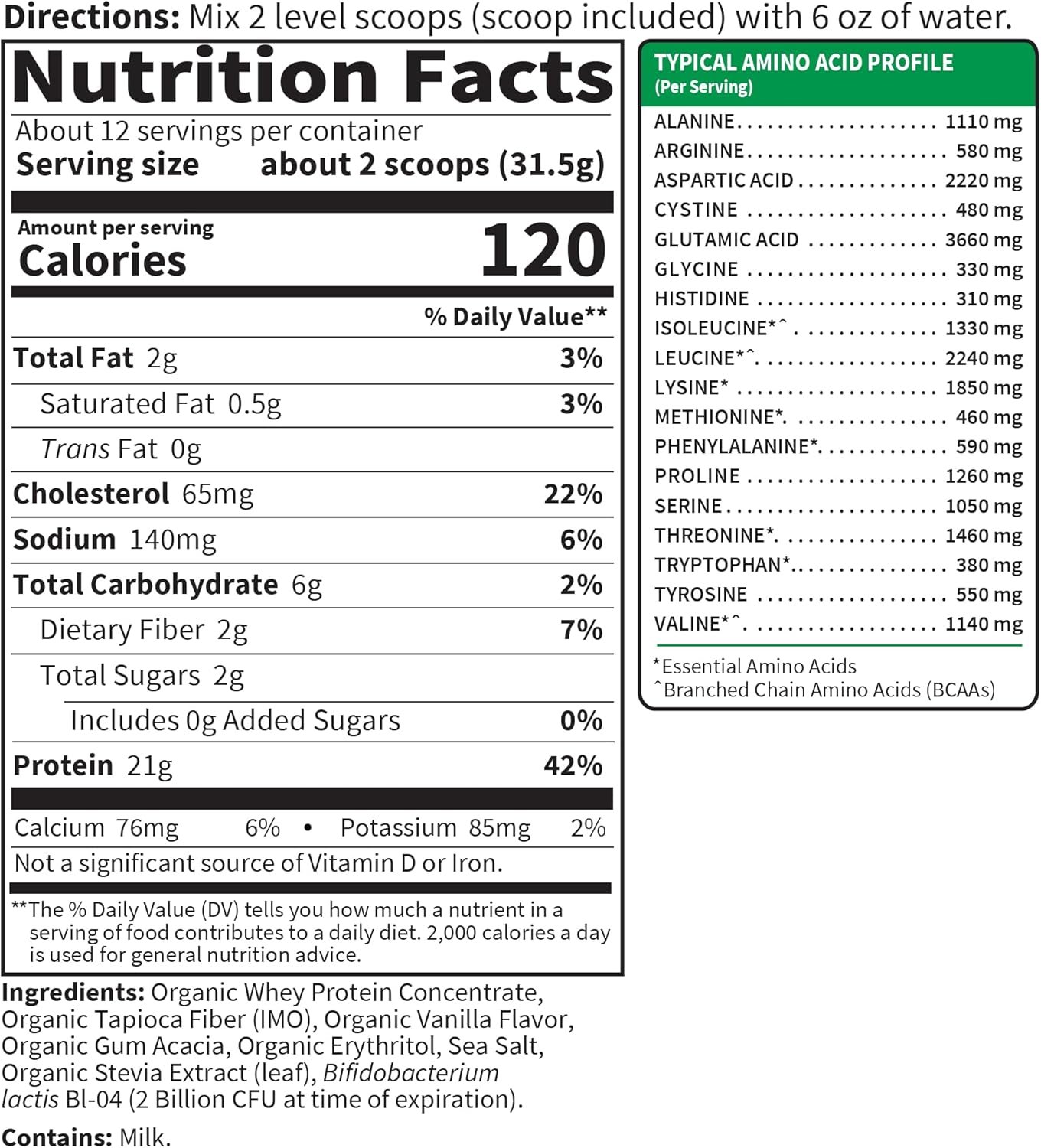 Garden of Life SPORT Whey Protein Powder Vanilla., Premium Grass Fed Whey Protein Isolate plus Probiotics for Immune System Health, 24g Protein, Non GMO, Gluten Free., Cold Processed - 20 Servings - Image 7