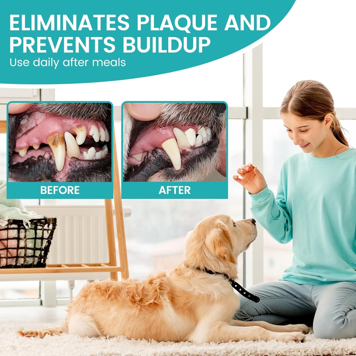 pet Dental Wipes, Dog Teeth Cleaning Wipes, cat Dental Finger Wipes, Green Tea Extract Wipes, pet Oral Health Wipes, Vet-Approved pet Wipes, Double-Sided pet Wipes. - Image 5