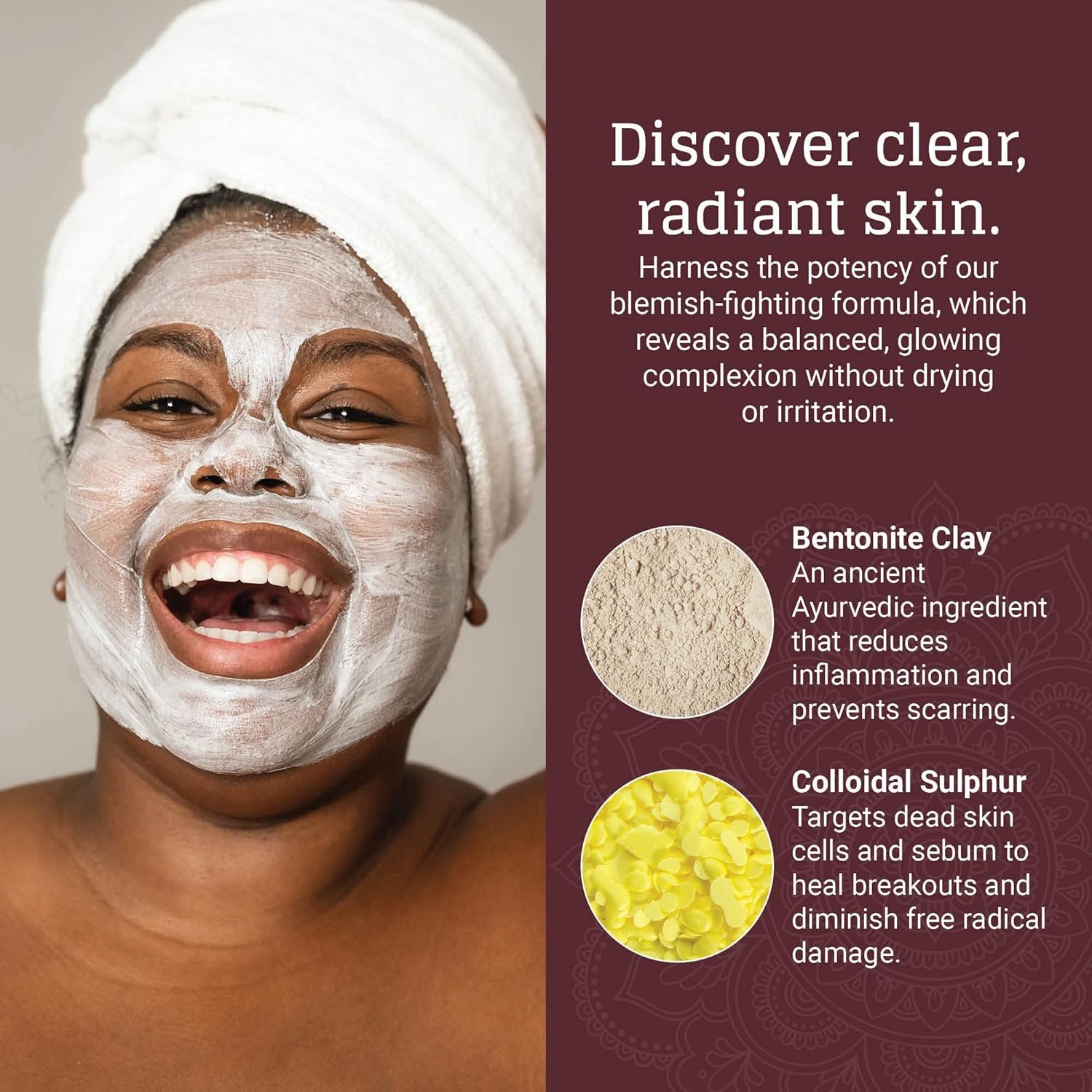 AVYA Hydroveda Essentials Daily Detox Clay Mask (1.7oz) - Bentonite Clay Treatment for Blemishes & Calming Camphor for Inflammation/Remove Impurities and Cleanse Pores - Image 5