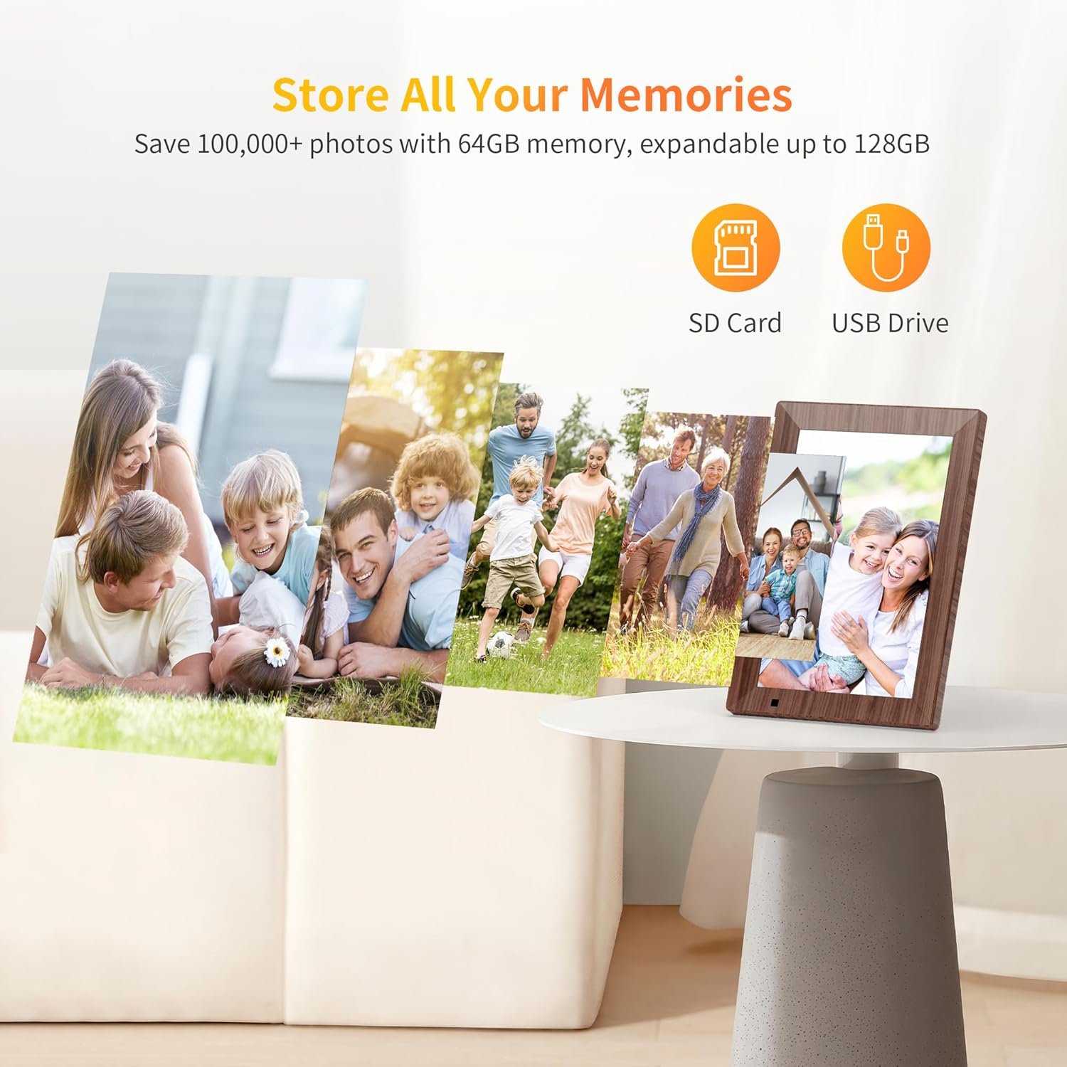 10.1 Inch Smart Digital Picture Frame,1280x800 HD IPS Touch Screen,64GB Large Storage,2GB RAM, WiFi Digital Photo Frame Load from Phone, Motion Sensor, Auto-Rotate, Digital Frame - Image 8