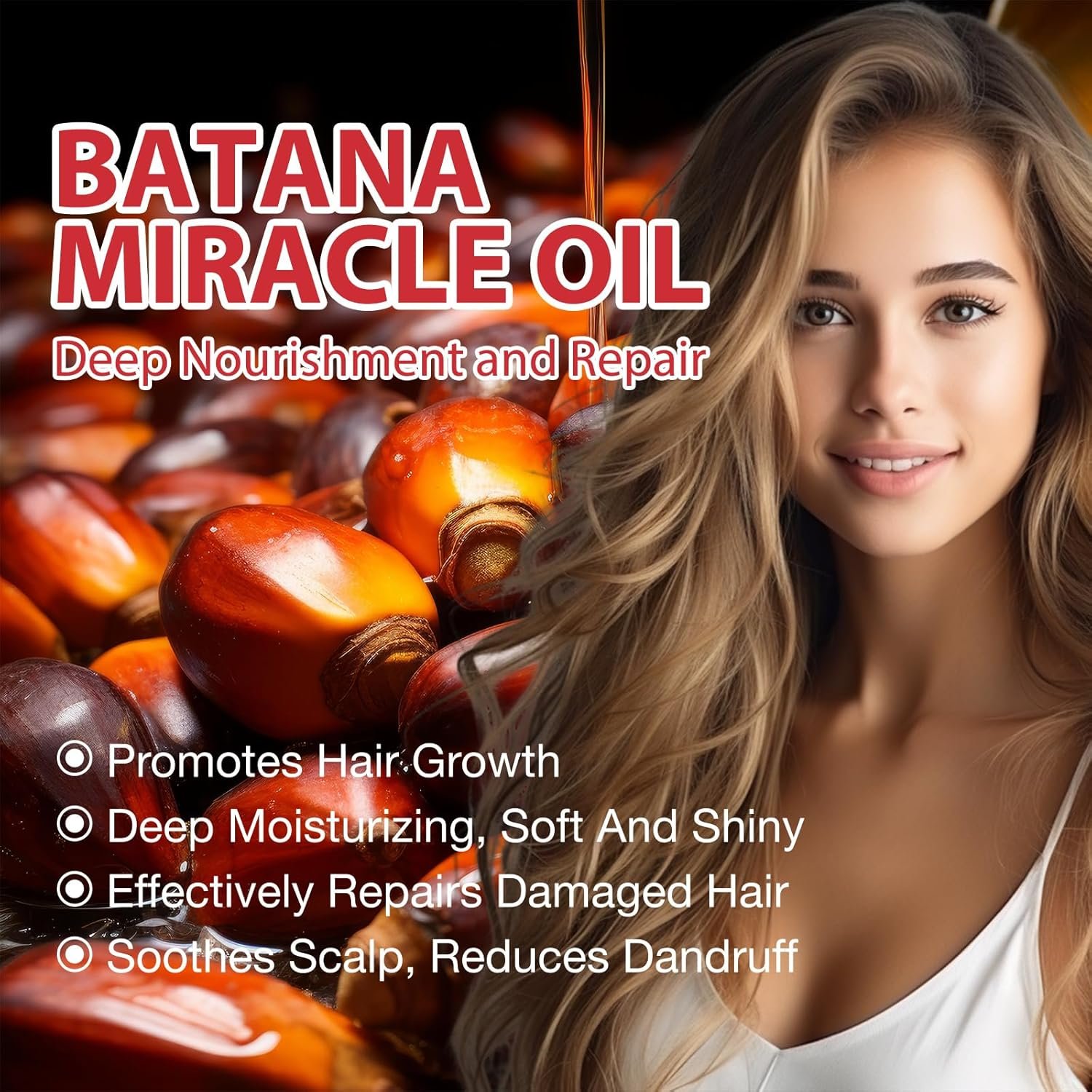 Batana Oil for Hair Growth -100% Pure Batana Oil - Dr. Sebi Batana Oil from Honduras - Raw Batana Oil for Hair Growth - Moisturizes Hair & Scalp -Promotes Hair thickness for Men & Women - Image 3