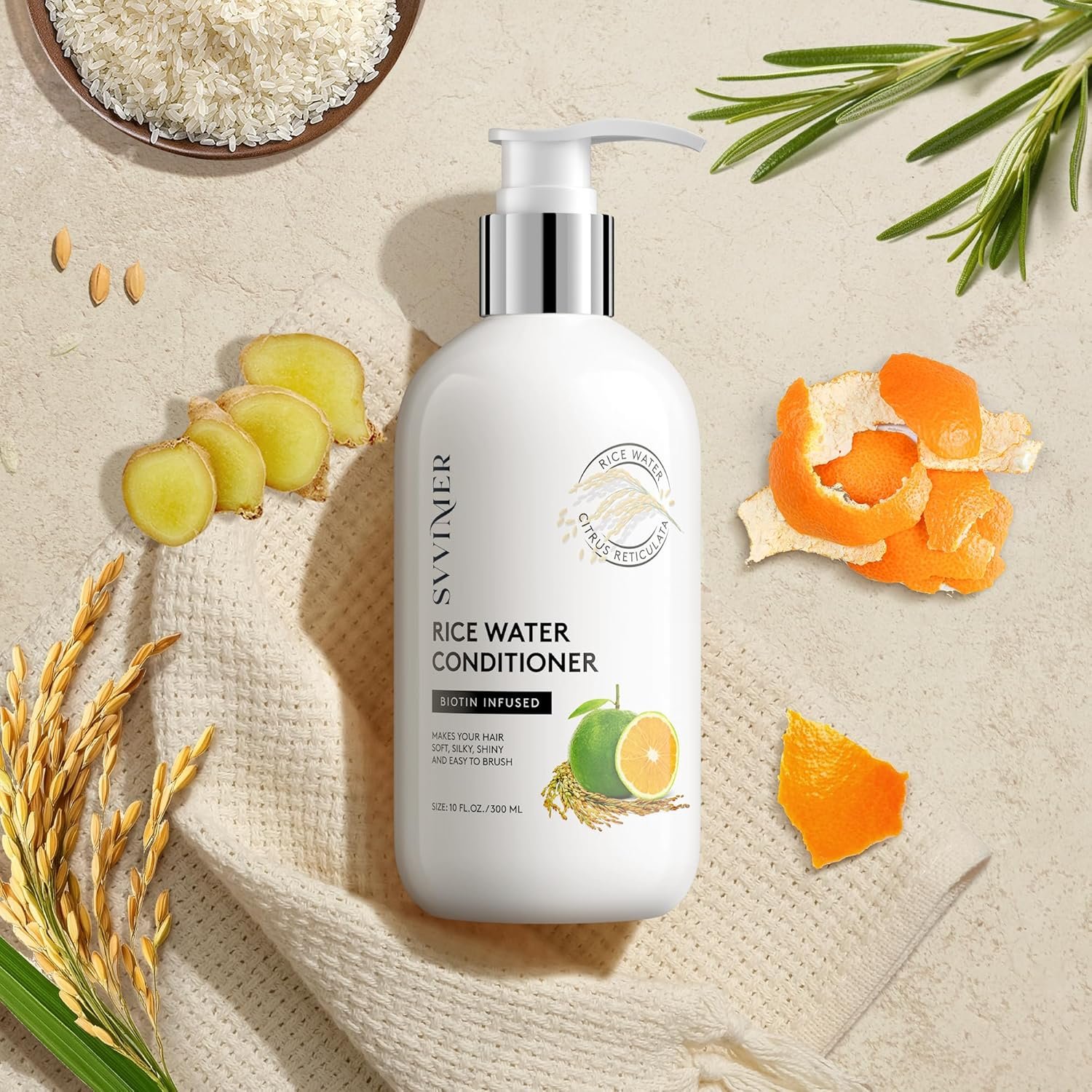 Rice Water Hair Growth Conditioner - Thickening Conditioner with Biotin for Hair Loss and Thinning Hair - Sulfate Free for Women and Men 10 Fl Oz (Pack of 1) - Image 10