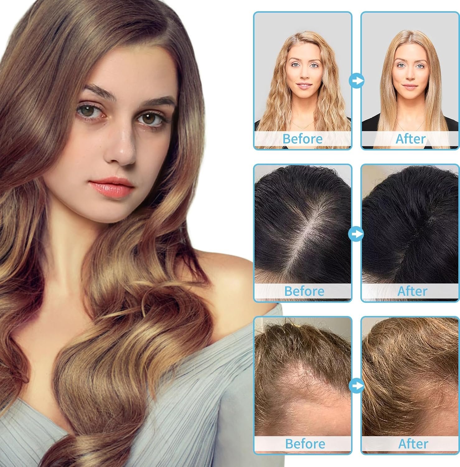 NIFEISHI Organic Castor Oil, 2pcs Pure Natural Jamaican Black Castor Oil Infused with Rosemary, Cold Pressed Glass Bottles, Boost Hair Growth for Thicker, Fuller Hair, Eyelashes & Eyebrows 2.02 fl oz - Image 7