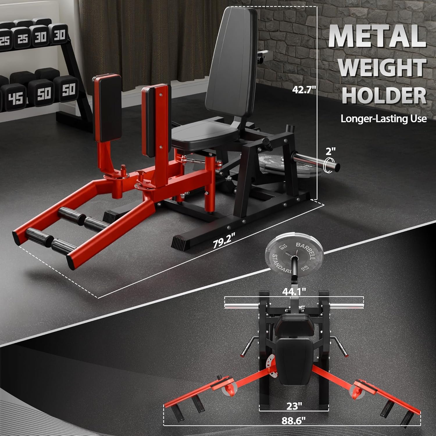 Mikolo Hip Abductor Machine, Abductor Adductor Machine Plate-Loaded, Inner and Outer Thigh Machine with 6 Levels Gear System, Glute Machines Home Gym Thigh Master - Image 3