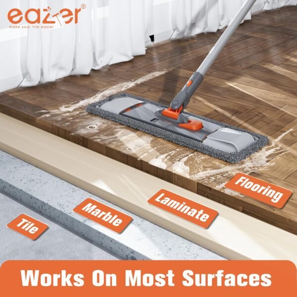 eazer Microfiber Mop Hardwood Floor Mop for Floor Cleaning-360 Rotating Dry mop Wet Mops for Cleaning with Adjustable Handle, Multifunction Mop for Hardwood,Marble,Tile Floor Mopping - Image 5