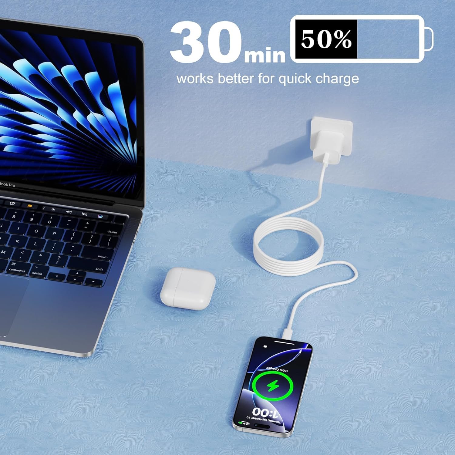 Car CarPlay Cable for iPhone 15/16 Pro Max/Plus Cable, 2Pack USB A to USB C for CarPlay USB C Cord, iPad USB C Cable iPad Pro 13/12.9/11 inch iPad Air 5/4th Mini Car Charger Cord Charging Cable 3FT - Image 8