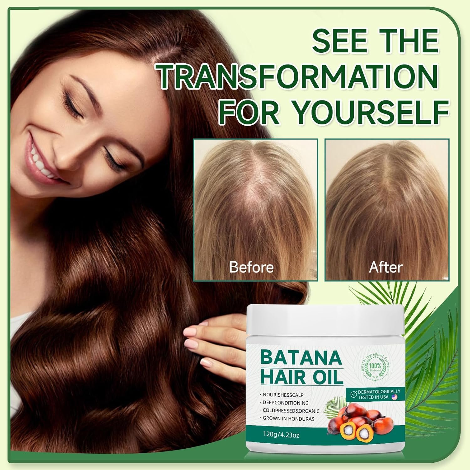 2PCS Raw Batana oil for hair growth : 100% Pure Natural,organic - Prevent Hair Loss - Enhances hair shine and Thickness in Men & Women - Image 4