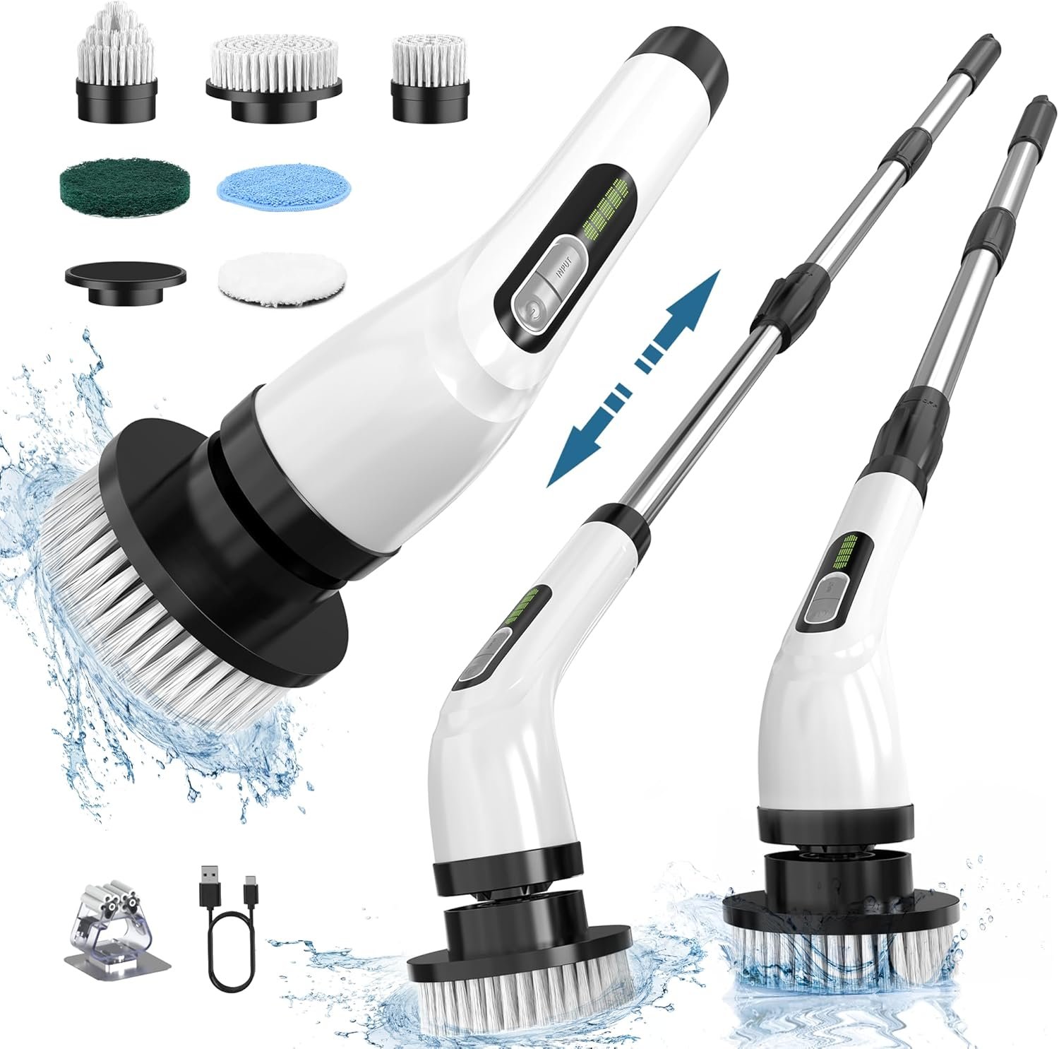 Electric Spin Scrubber for Cleaning Bathroom: Cordless Power Shower Scrubber - Electric Cleaning Brush for Tile Tub - Image 2