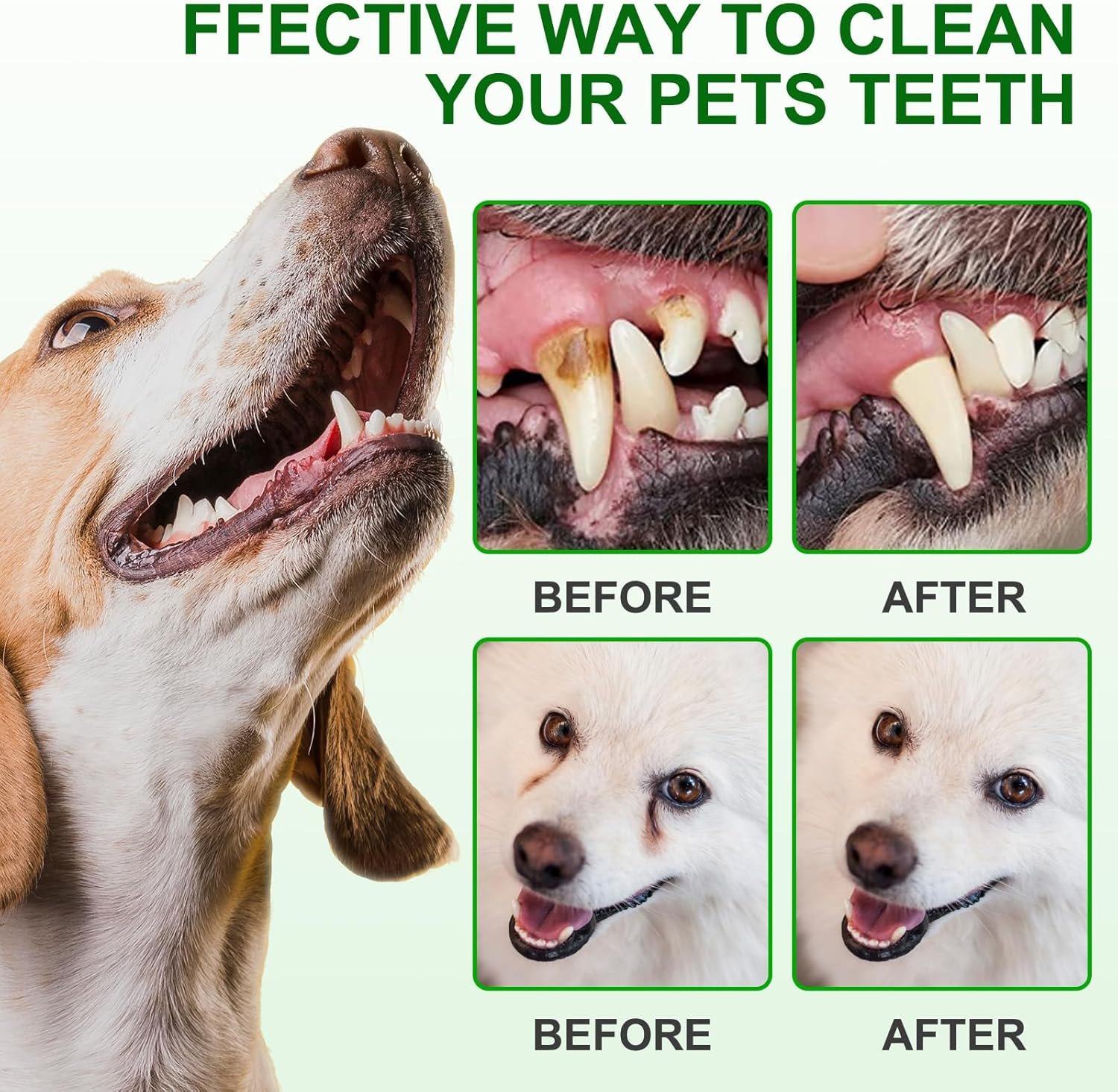 Grooming Wipes Pet Teeth Cleaning Wipes for Dogs & Cats,Dental Wipes for Dogs Teeth Remove Bad Breath by Removing Plaque and Tartar Buildup No-Rinse Dog Finger Toothbrush Disposable Dog Finger - Image 9