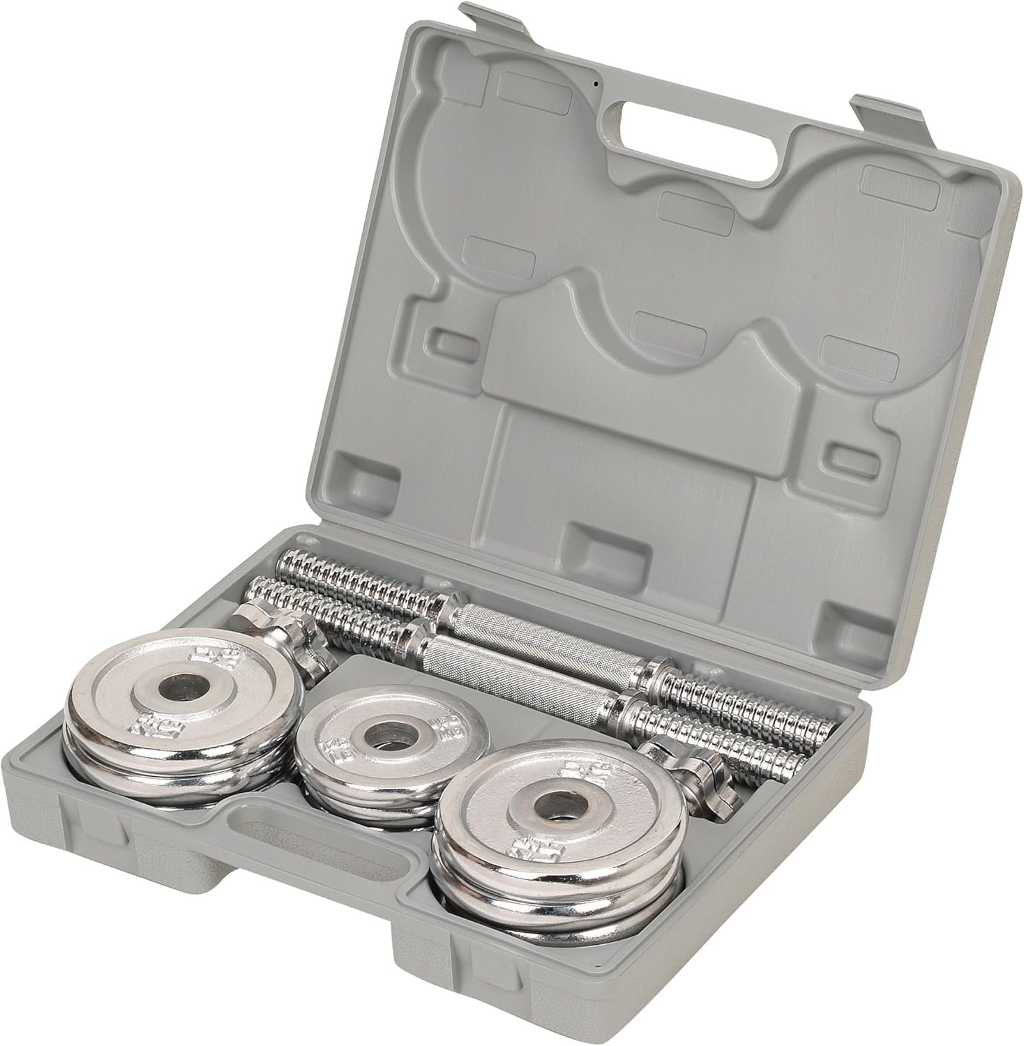 Sunny Health & Fitness Elite Adjustable Dumbbell 15/25/35/45/55 LB (Single Dumbbell) Space Saver, Secure Quick-Lock, Anti-Slip Steel Handle, Home Gym Fitness Optional Chrome Dumbbell Set (Pair) 33 LB - Image 6