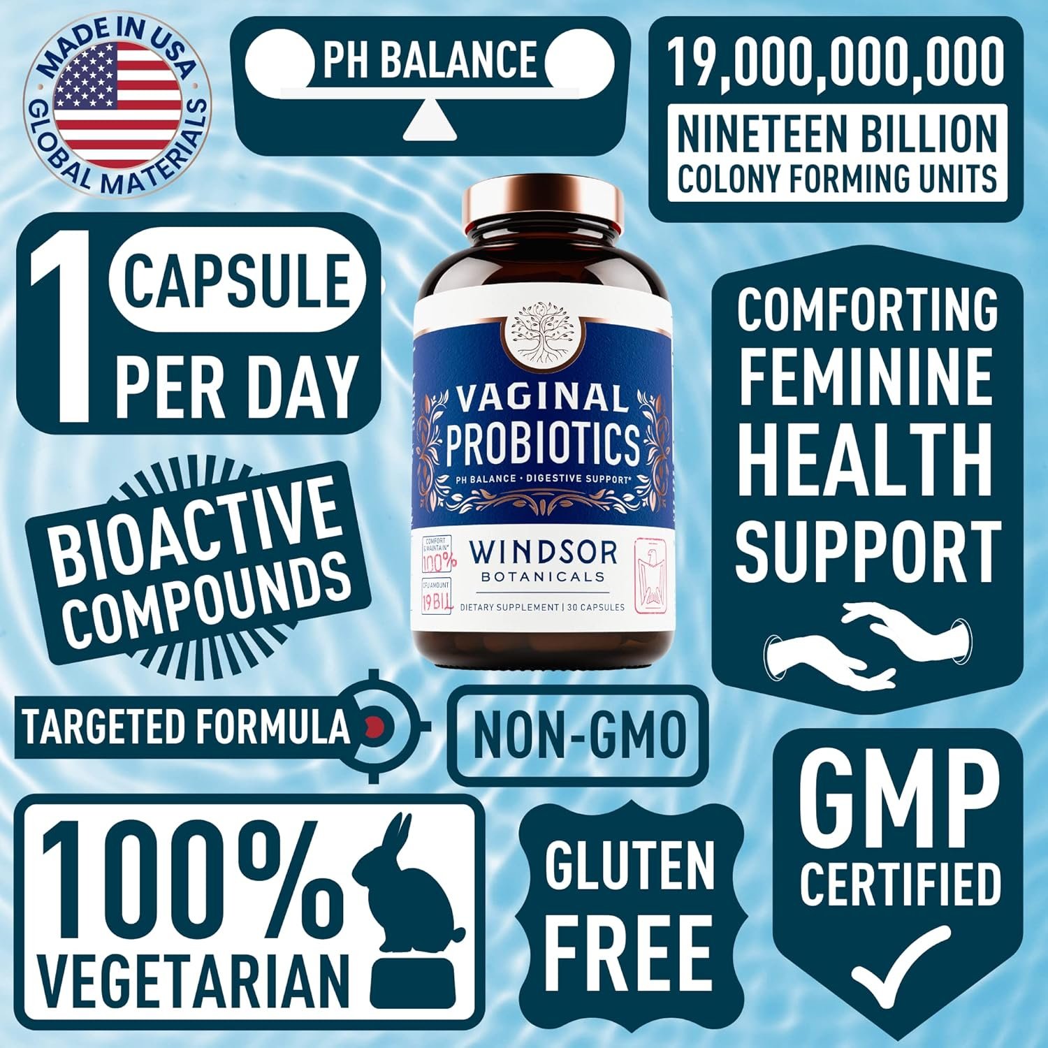 Vaginal Probiotics for Women - 19Bil CFU Lactobacillus Salivarius Probiotic for PH Balance, Digestive, Gut Health - Feminine Balance Complex Probiotics for Women BV Support Supplements - 30 Capsules - Image 5