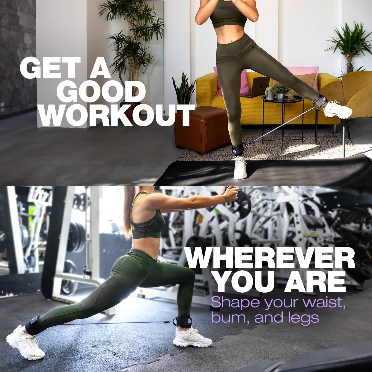 ActiveGear Ankle Resistance Bands with Cuffs - Ideal for Glutes, Legs & Core Workouts, Kickback Ankle Strap Set for Home Workout Equipment & Gym Fitness for Women and Men - Image 6