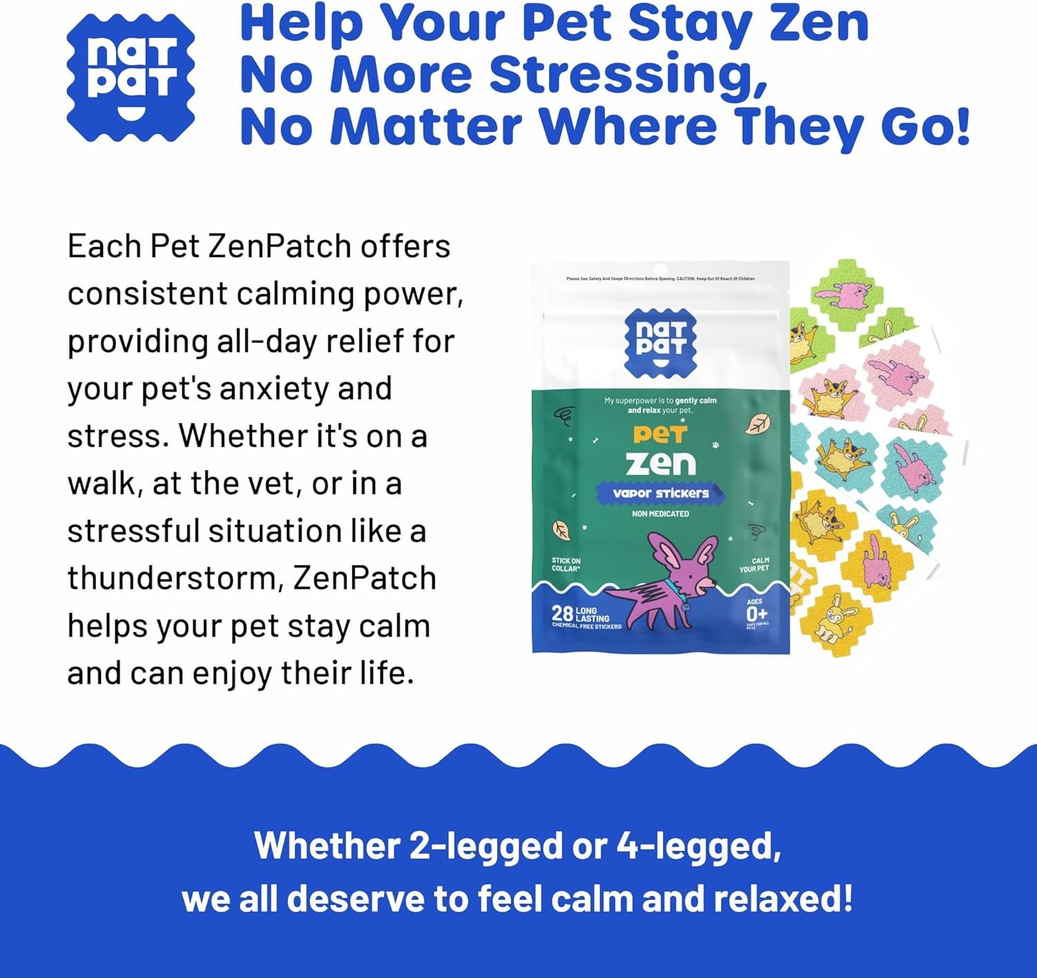 NATPAT Pet Zen Calming Patches for Dogs & Cats – Non-Medicated Effective Stress Relief for Travel, Fireworks & Separation Anxiety - Long Lasting & Non-Toxic (28 Patches) - Locket Sold separetely - Image 3