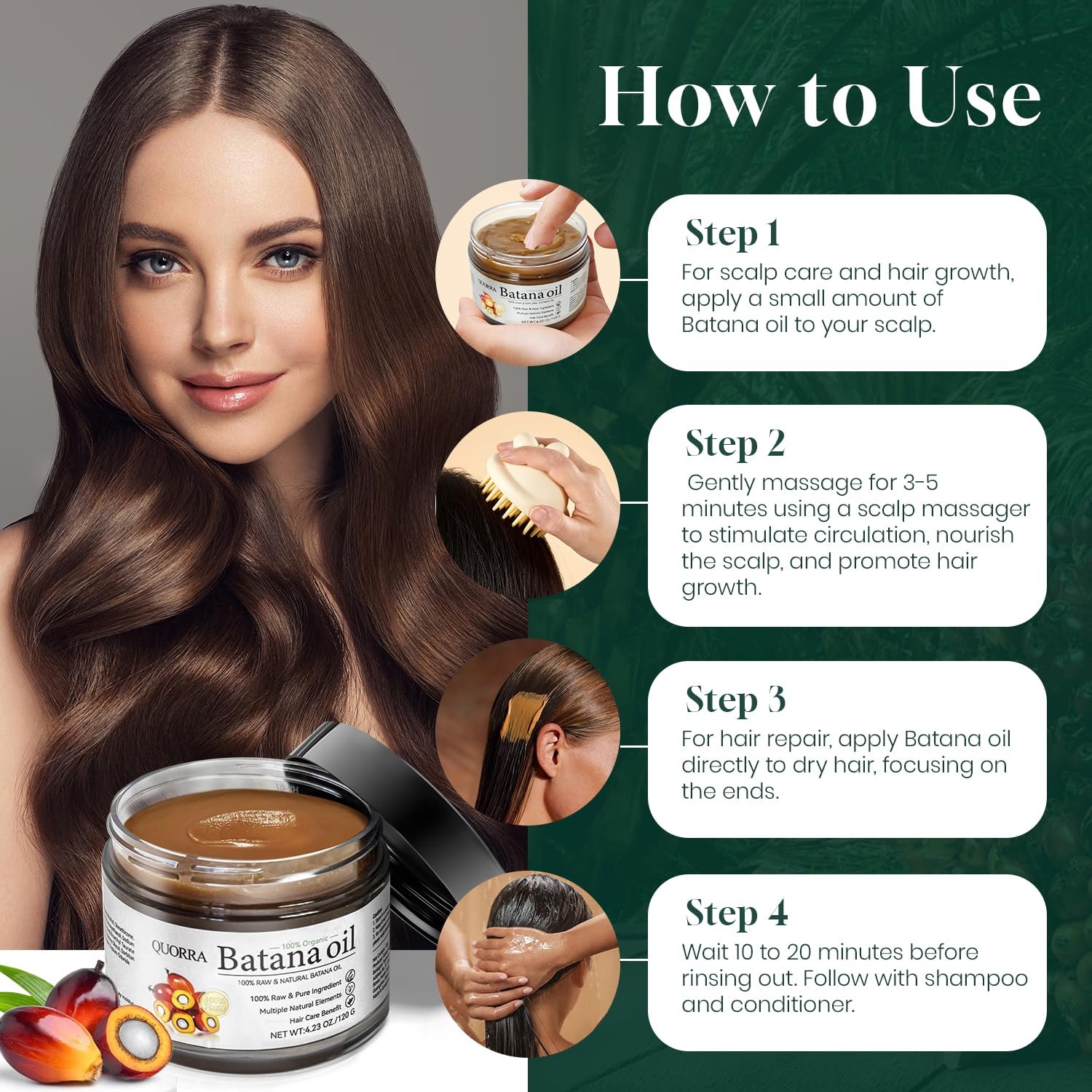 Batana Oil for Hair Growth Dr. Sebi 100% Natural Raw Unrefined and Organic Hair Oil from Honduran Prevent Hair Loss and Promotes Thickness,Restores Damaged Hair for Men & Women - Image 7