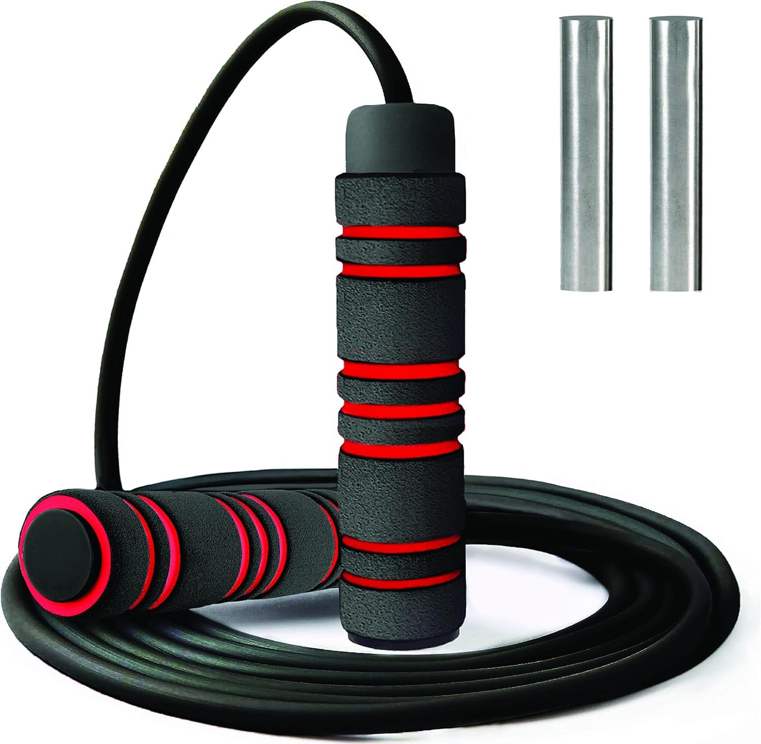 Weighted Jump Rope - (1LB) Solid PVC for Crossfit and Boxing - Heavy Jump Rope with Memory Non-Slip Cushioned Foam Grip Handles for Fitness Workouts Endurance and Strength Training - Image 2