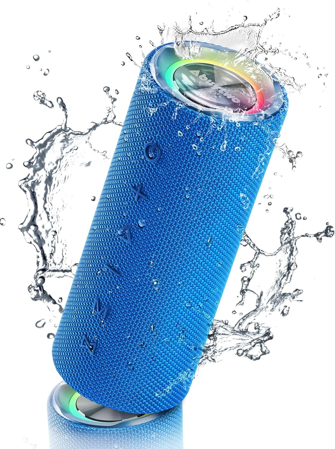 Bluetooth Speaker IPX7 Waterproof, Loud 30W HD Sound Wireless Speakers RGB LED Shower Speaker, Dual Pairing 24H Playtime Wireless Stereo Travel Speakers for Home Outdoor Kayak Beach (Blue) - Image 2
