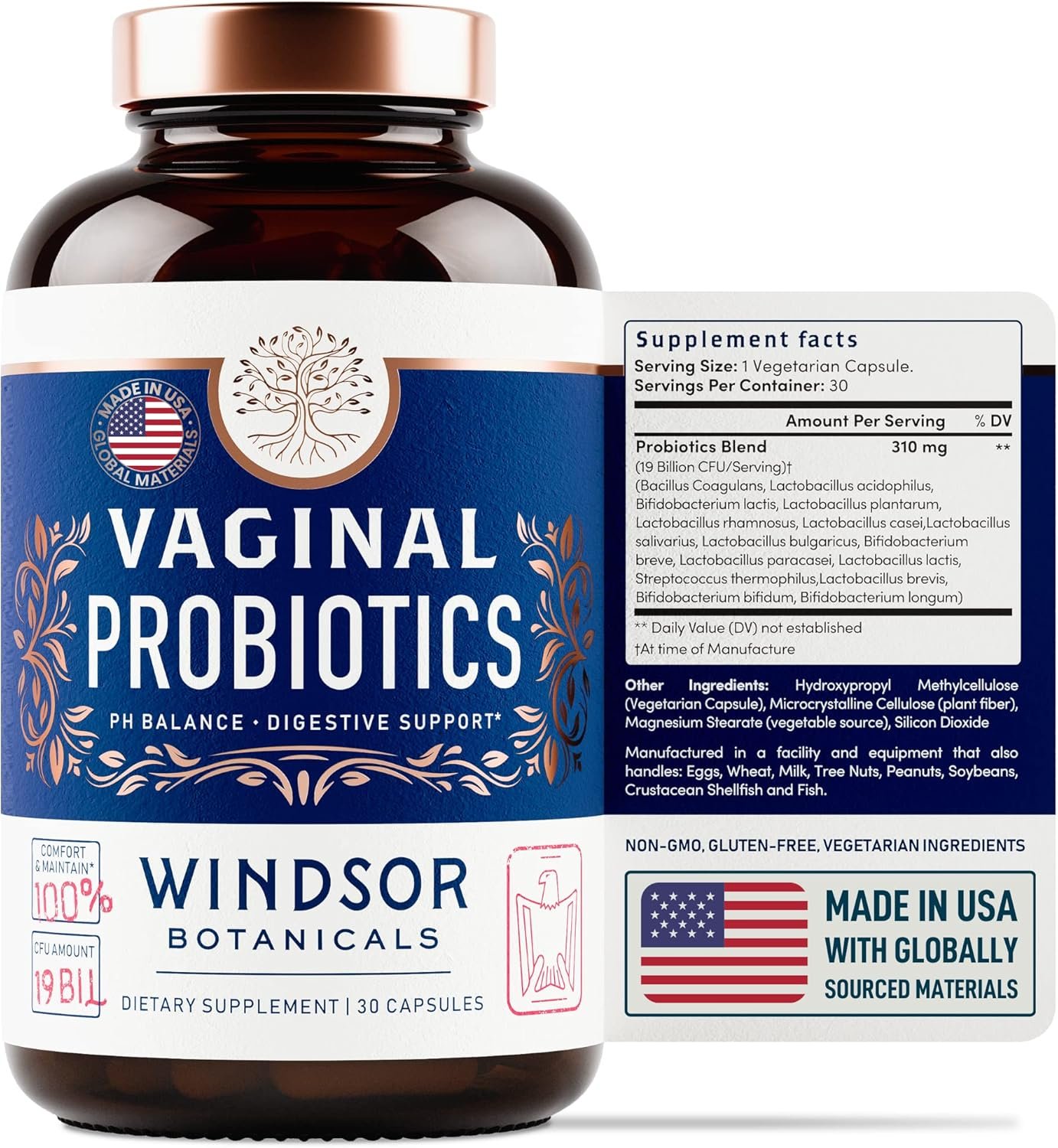 Vaginal Probiotics for Women - 19Bil CFU Lactobacillus Salivarius Probiotic for PH Balance, Digestive, Gut Health - Feminine Balance Complex Probiotics for Women BV Support Supplements - 30 Capsules - Image 8