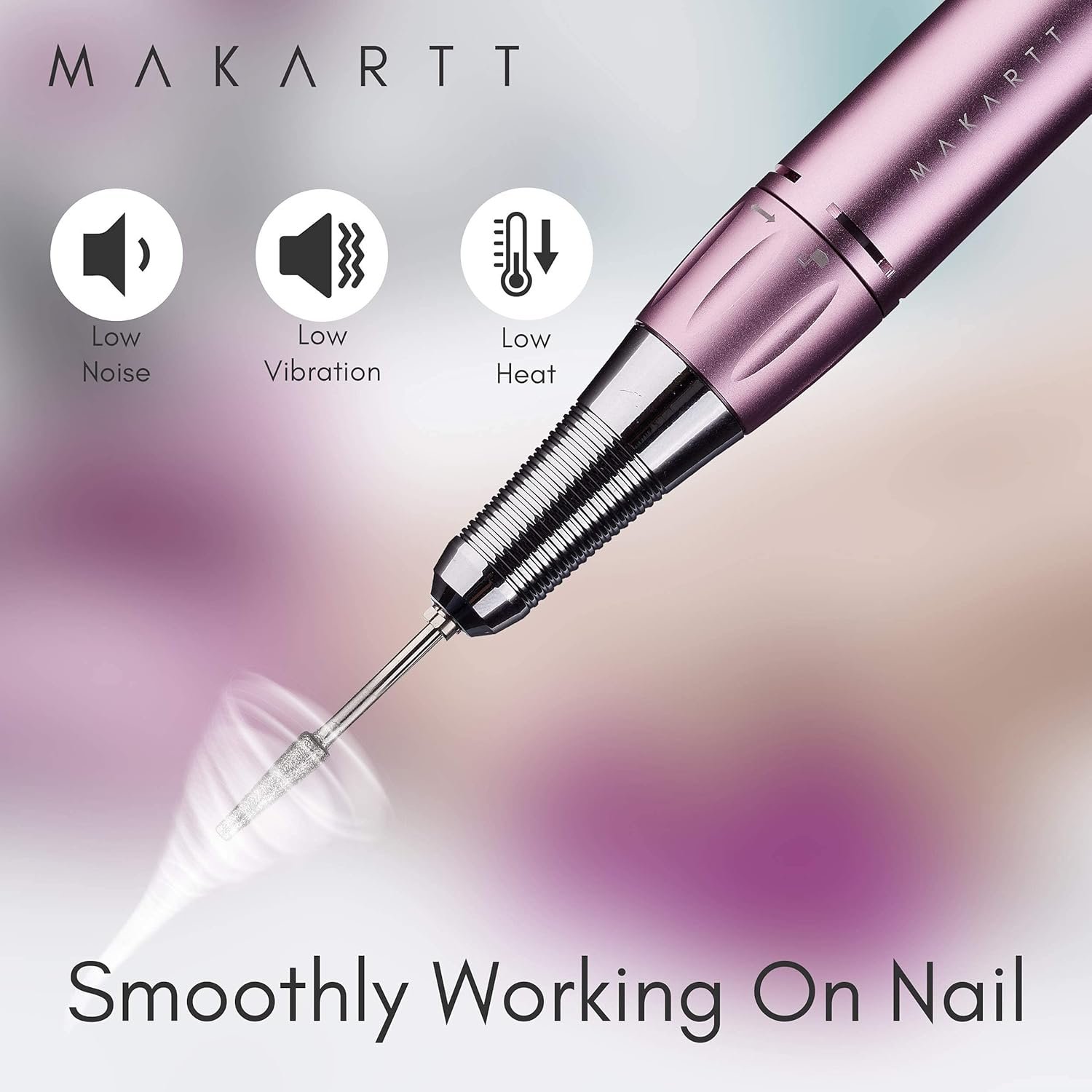 Makartt Stefy Electric Nail Drill Machine, Portable Efile Kit for Acrylic Nails Professional Manicure Set with Nail Drill Bits Sanding Bands for Shaping Polishing Removing, Pink - Image 8