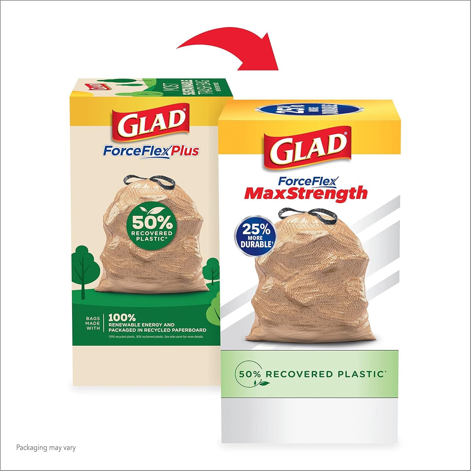 Glad ForceFlex MaxStrength Kitchen Trash Bags, 13 Gal, 45 Ct (Package May Vary) - Image 3