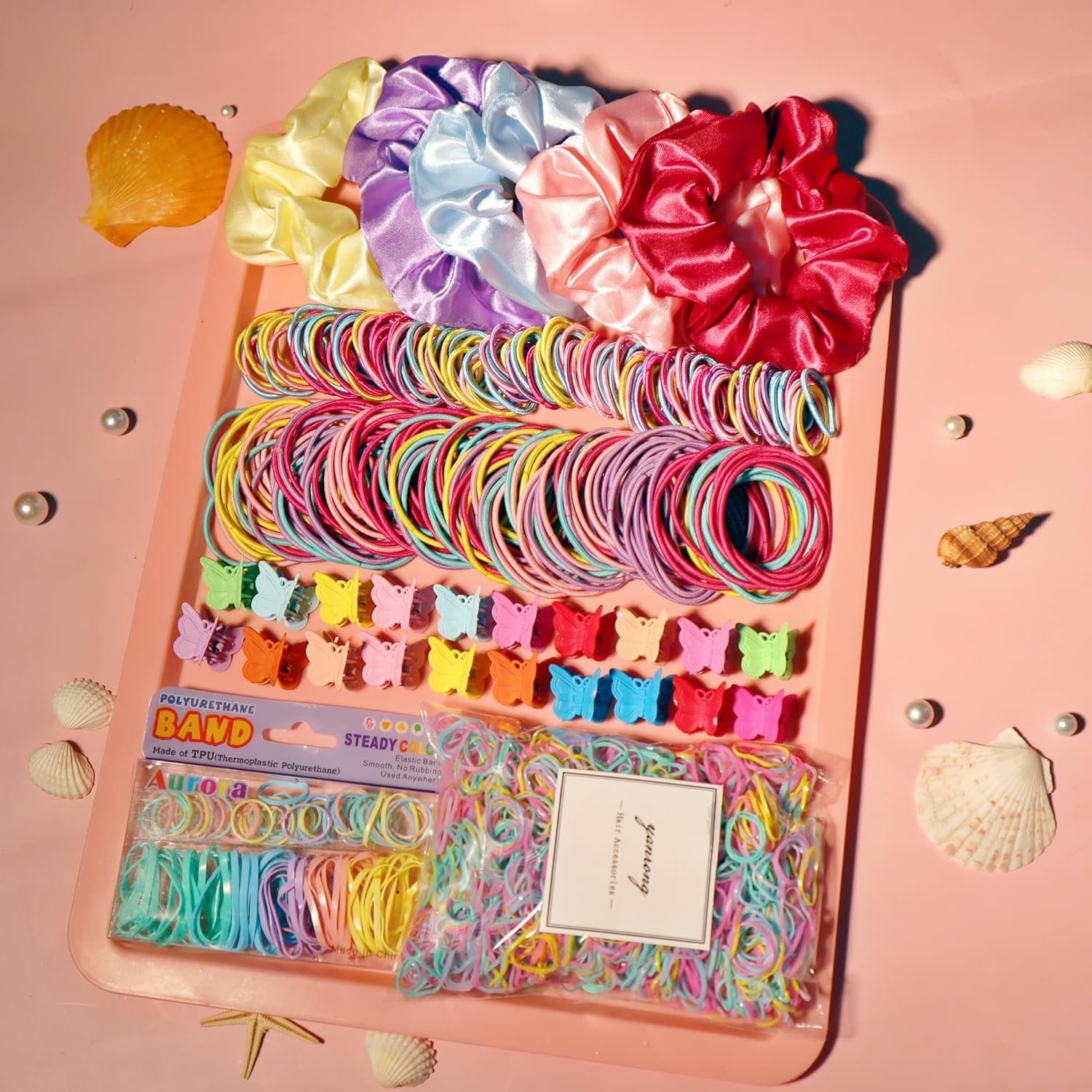 YANRONG Multicolor Hair Ties For Women Girls,Elastic Ponytail Holders Rubber Band For Thick Hair & Thin Hair Fashion Hair Accessories Set(2335PCS) - Image 9