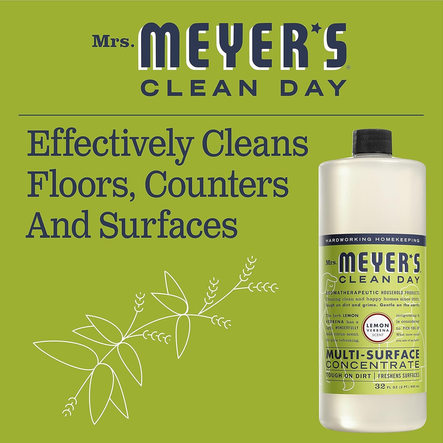 Mrs. Meyers 2399443 Mrs. Meyer's Clean Day Multi-Surface Concentrate Lemon Verbena - Image 5