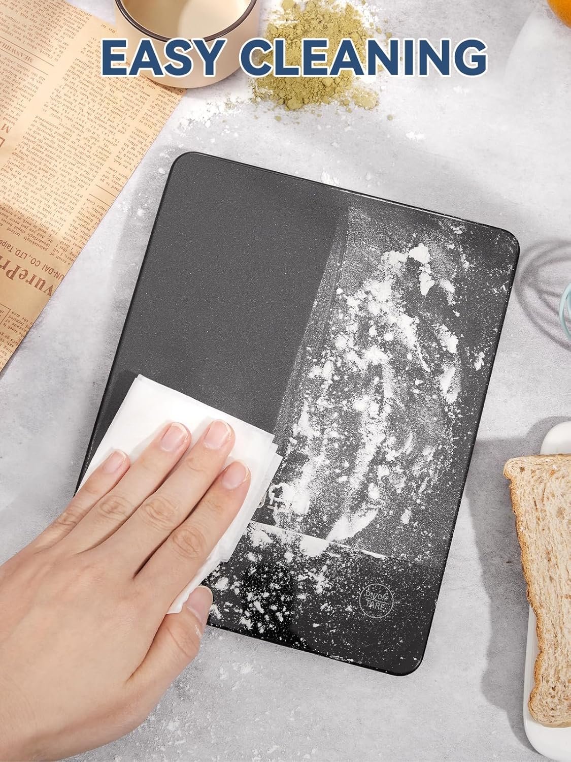 JOYHILL Food Scale, 22lb Digital Kitchen Scale Food Ounces and Grams for Weight Loss, Baking and Cooking, Premium Stainless Steel with LED Display, Batteries Included, Black - Image 7