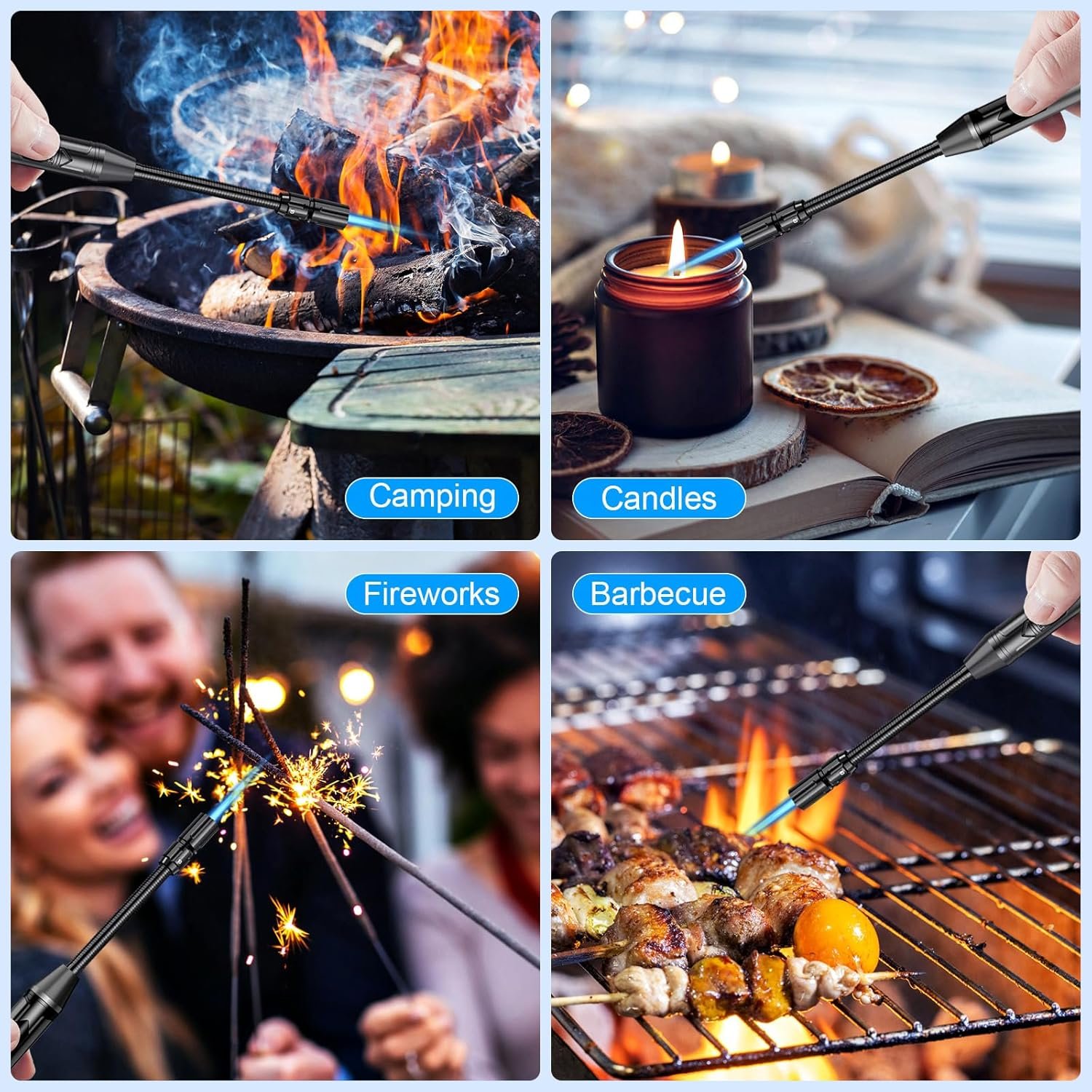 Torch Lighter Refillable Butane Lighter Long Flexible Neck Multipurpose Lighter for Candles Grill BBQ Fireplaces Kitchen Camping (No Prefilled) - Image 7