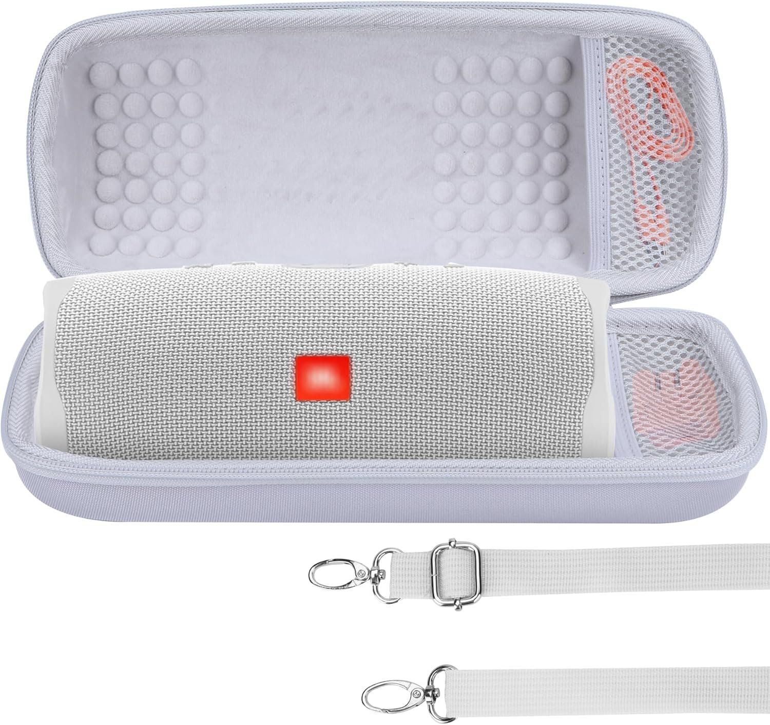 Hard Case Compatible with JBL Charge 5 Charge 4 Waterproof Speaker (White case) - Image 2