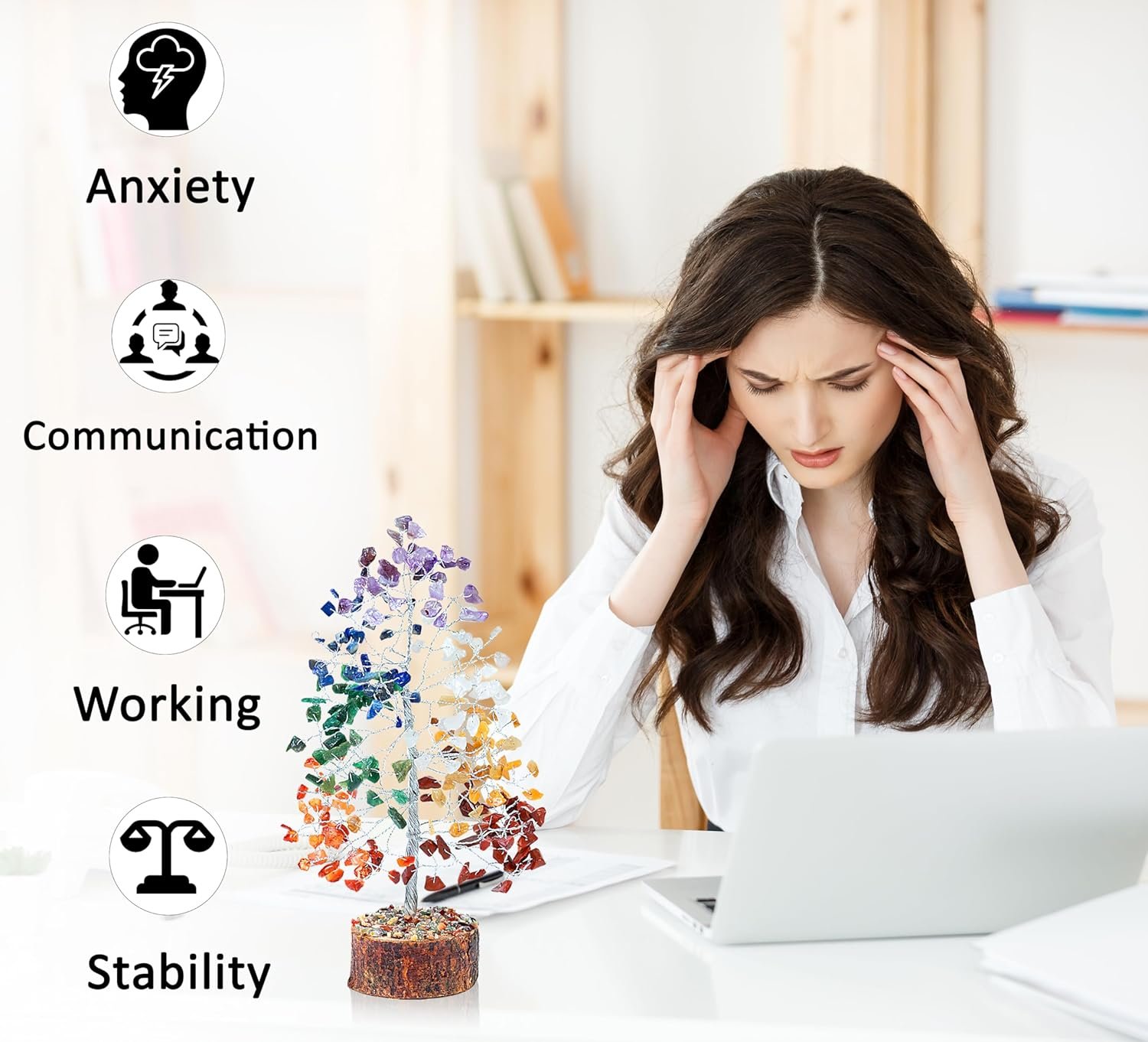 Seven Chakra Tree of Life, Crystal Tree for Positive Energy - Feng Shui Tree, Artificial Tree, Crystal Decoration, Money Tree, Handmade 7 Chakra Tree, Healing Crystals, Stone Tree, Spiritual Gifts - Image 7