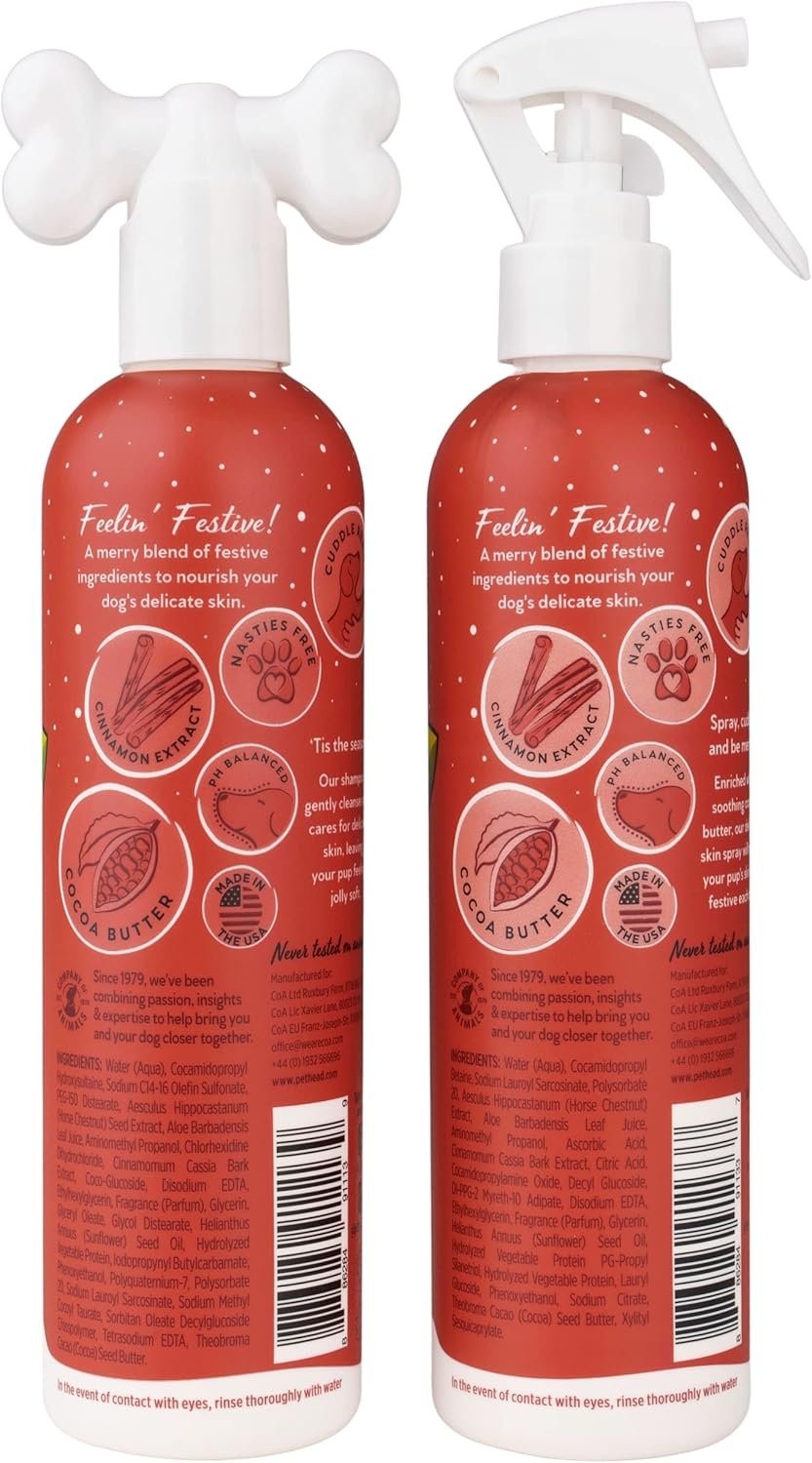 PET HEAD Holiday Edition Dog Shampoo and Spray Set 10.1 fl. oz. Each, Roasted Chestnut with Cinnamon Scent, Shampoo for Dogs with Sensitive Skin, Gentle Formula for Puppies. Made in USA - Image 3