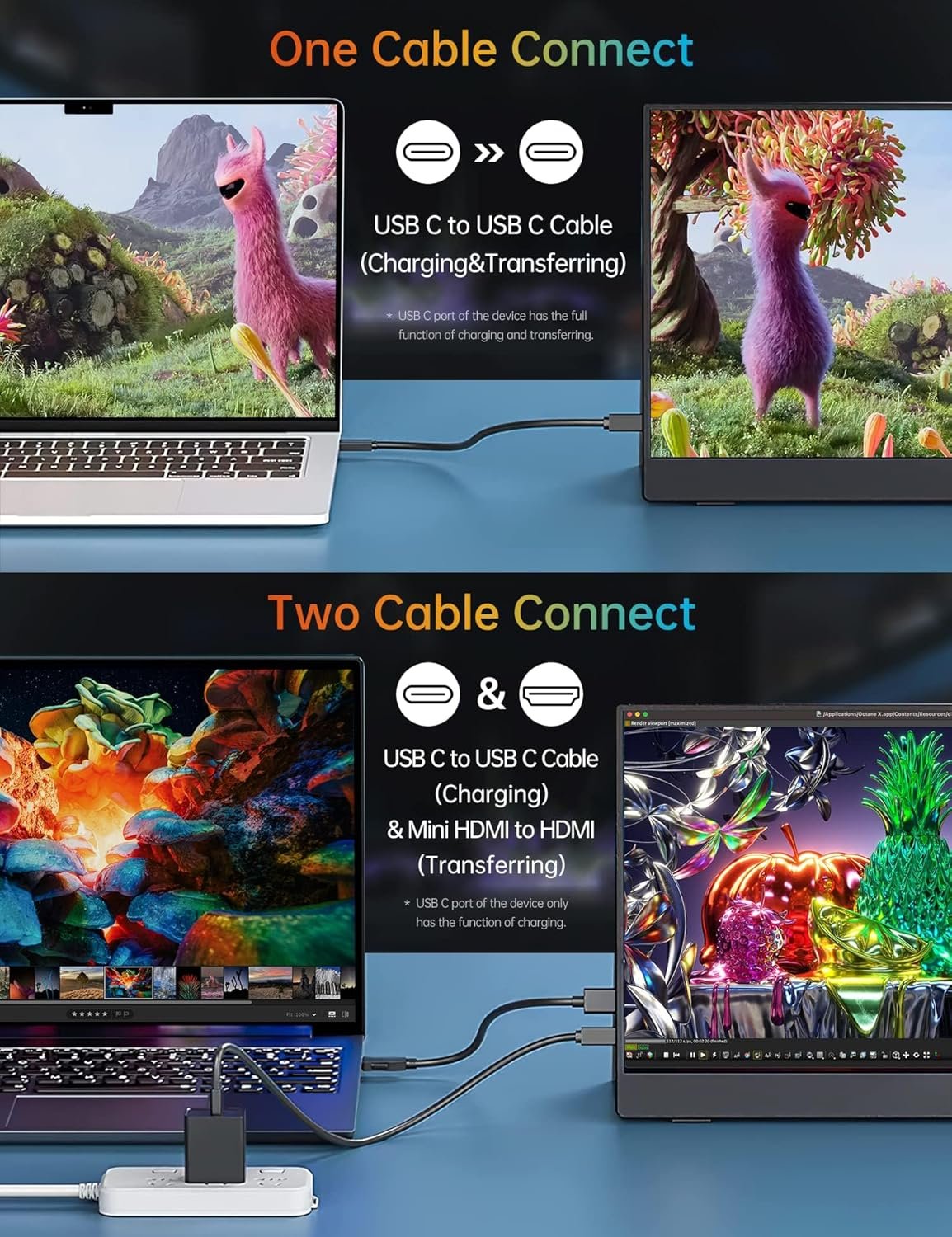 VILVA Portable-Monitor-for-Laptop - 15.6'' 1080P FHD IPS Display USB-C HDMI Portable Monitor for Laptop with Cover and Speakers External Monitor for Laptop/PC/Mac/Phone/Xbox Switch/PS4/ - Image 4