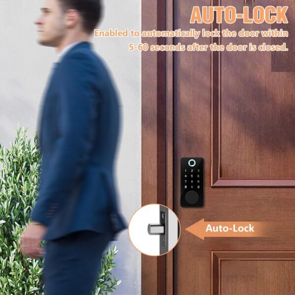 Smart Fingerprint Door Lock, Keyless Entry Door Lock, Smart Electronic Deadbolt Door Lock, Biometric Door Knob, Digital Code Door Lock with Keypad - Image 7