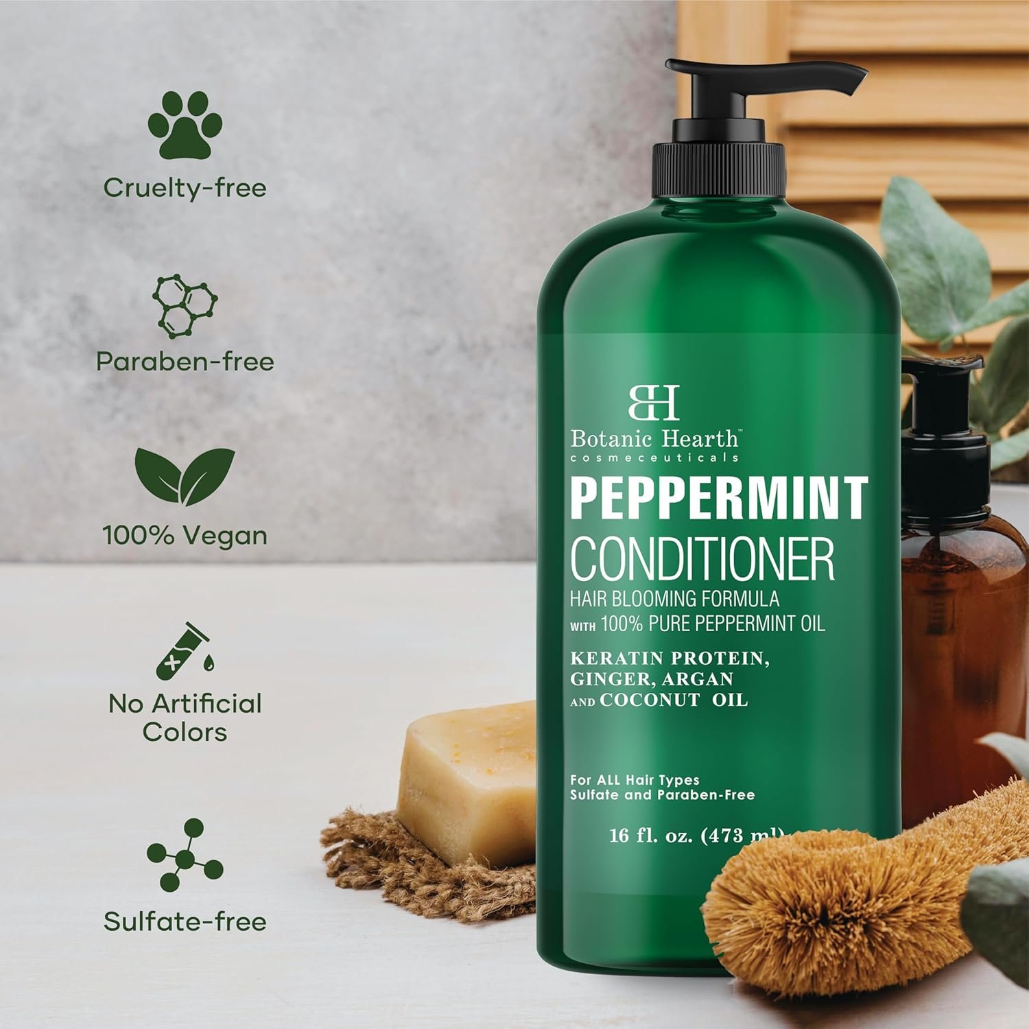 Botanic Hearth Peppermint Hair Conditioner - Hair Conditioner for Dry Damaged and Color Treated Hair - Volumizing Conditioner for fine & thin hair - Paraben & Sulfate Free - Men & Women - 16 fl oz - Image 4